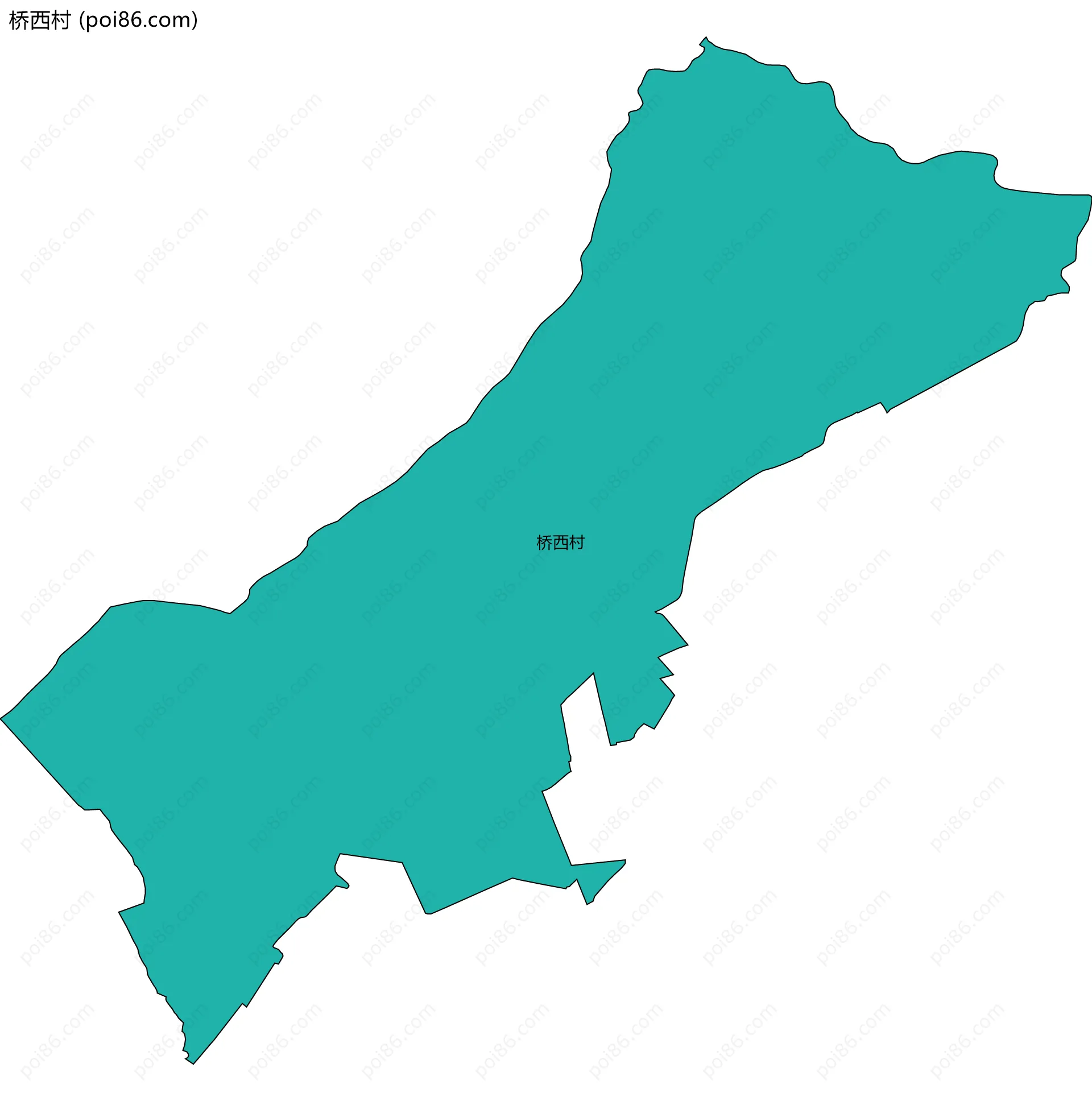 桥西村边界地图