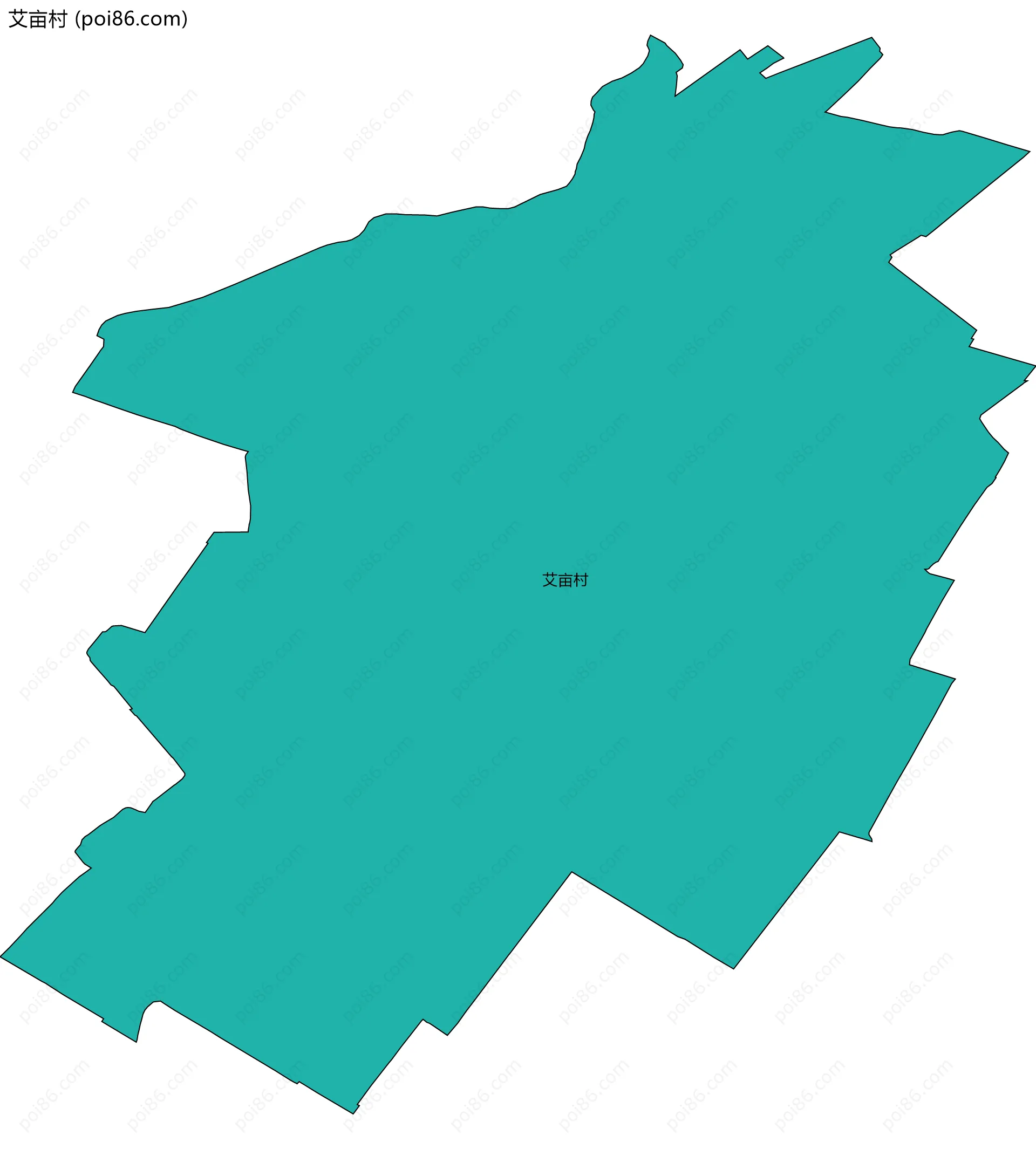 艾亩村边界地图