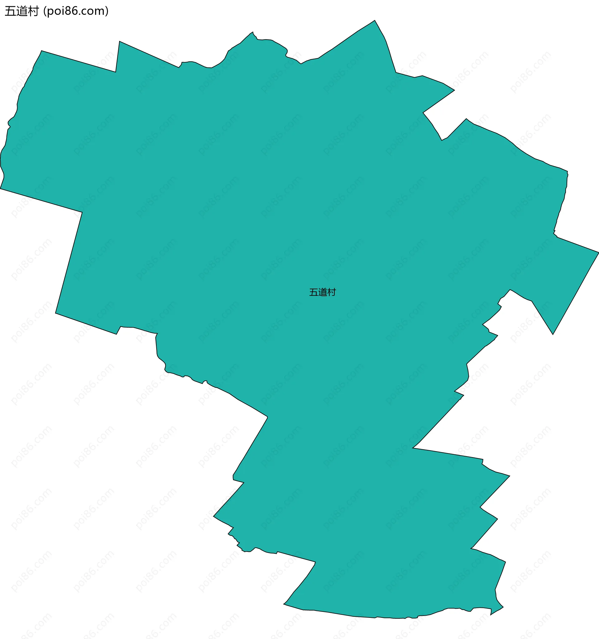 五道村边界地图