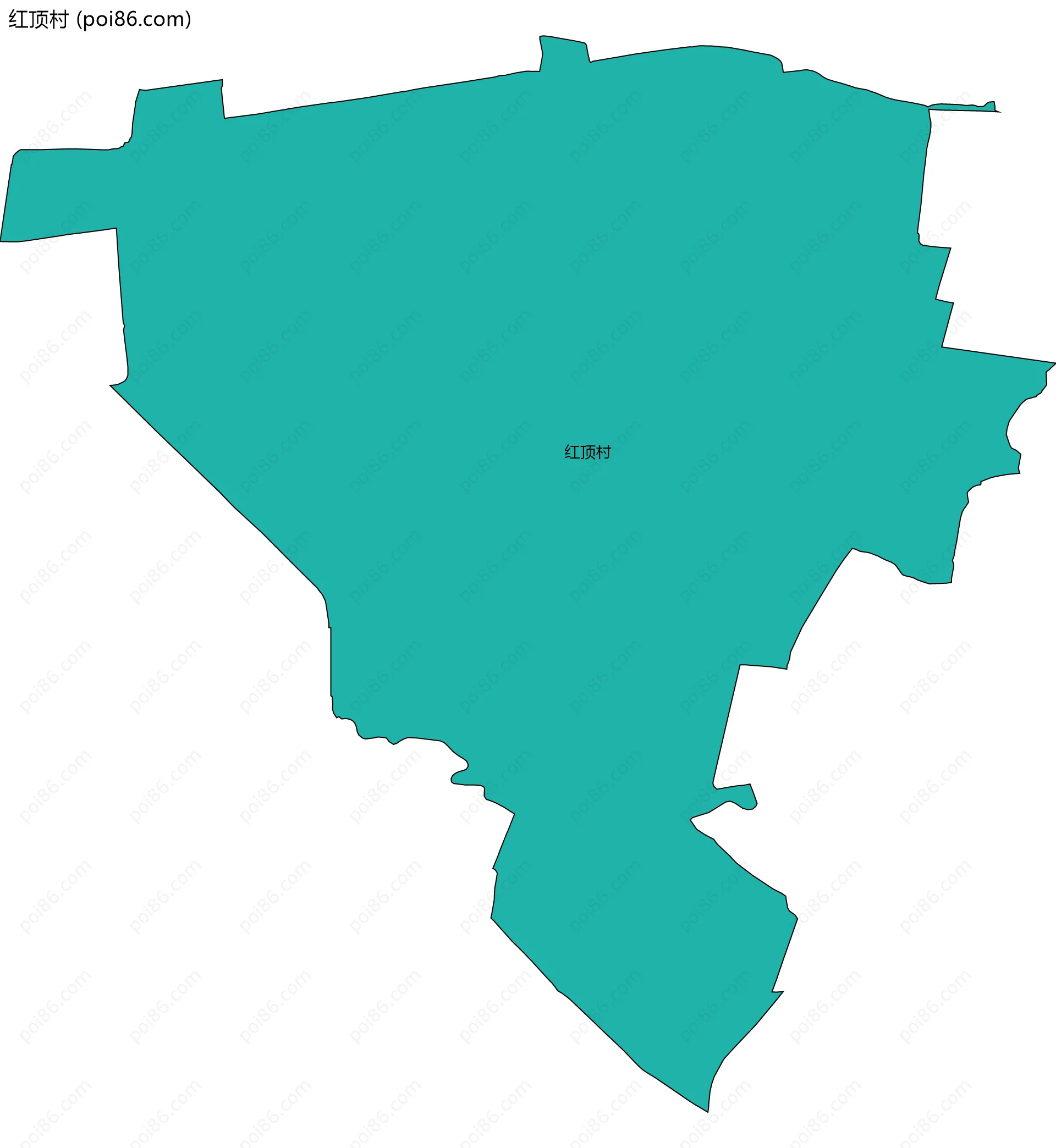 红顶村边界地图