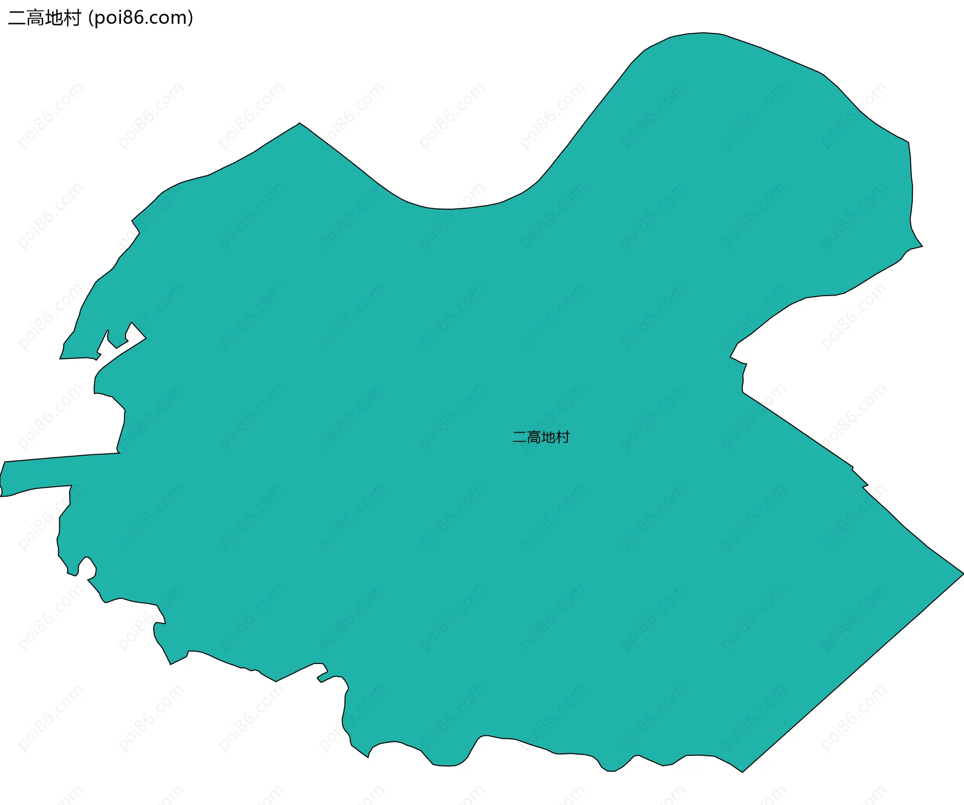 二高地村边界地图