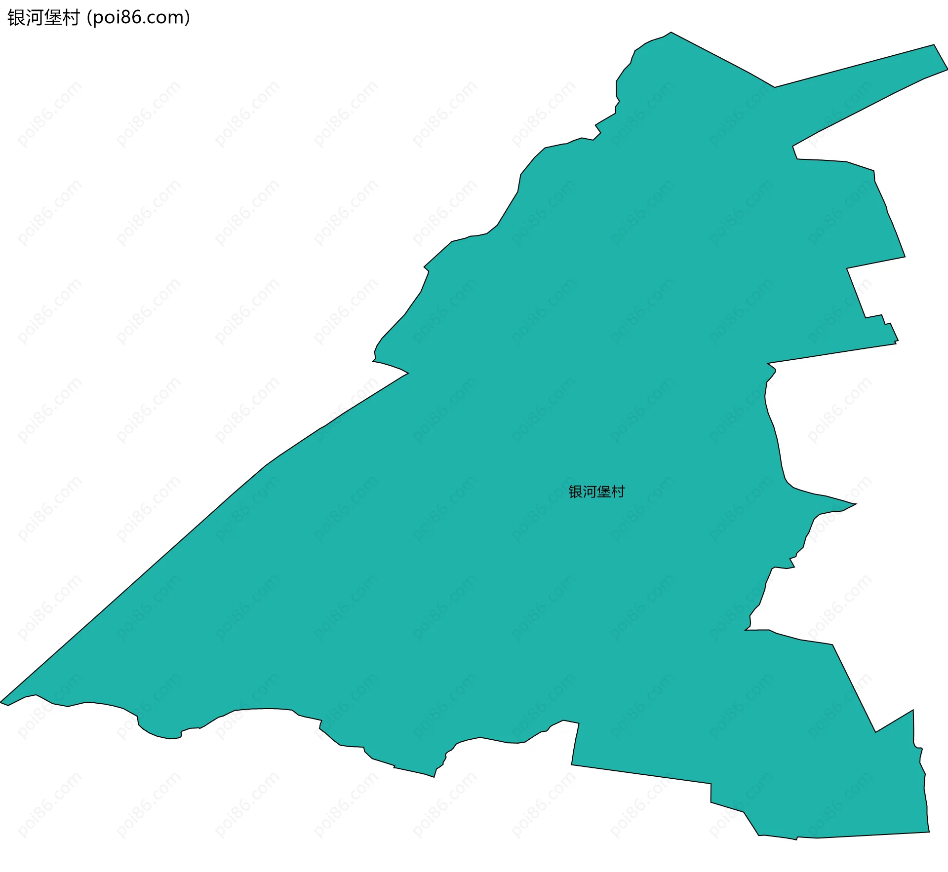 银河堡村边界地图