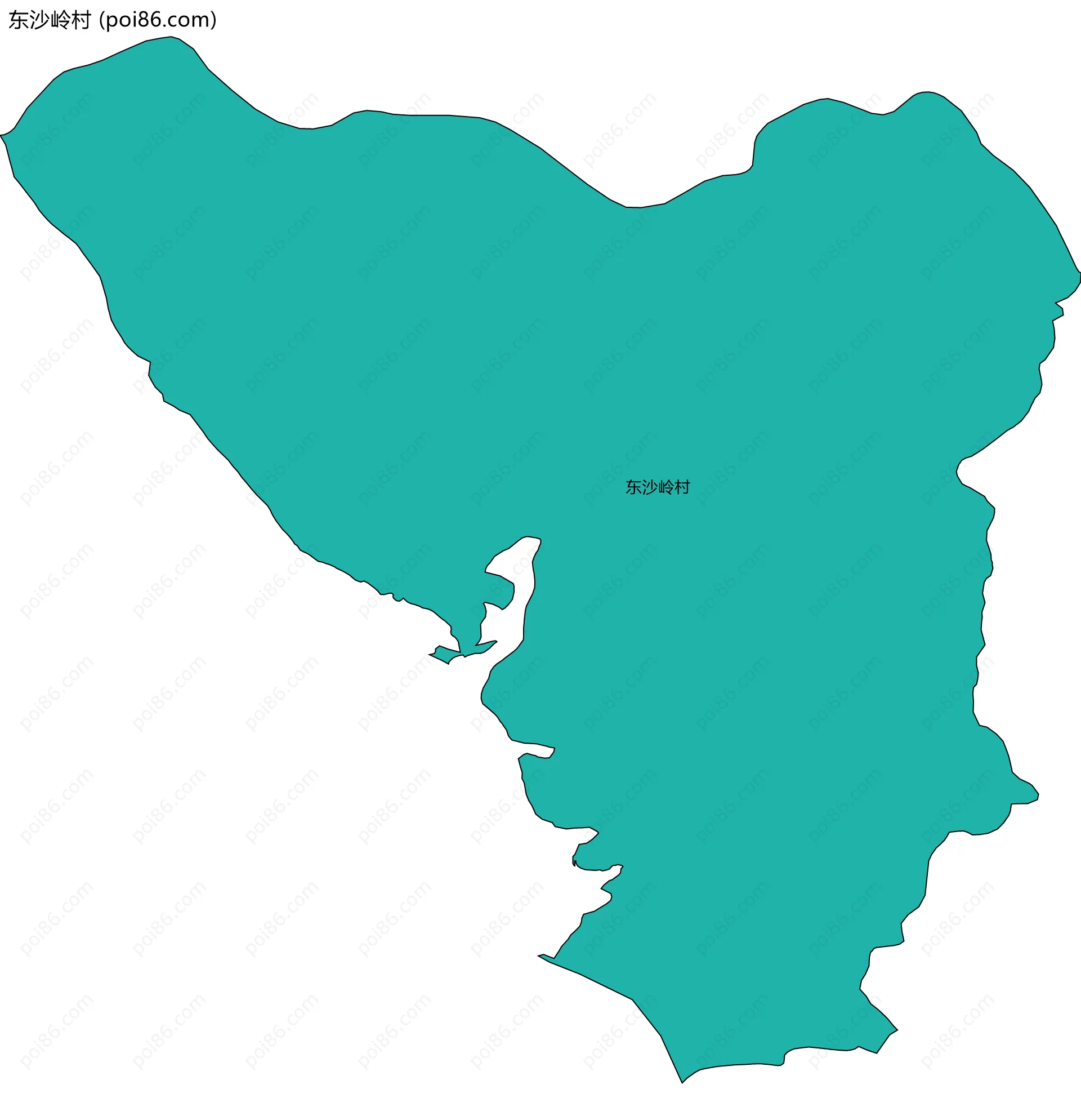 东沙岭村边界地图