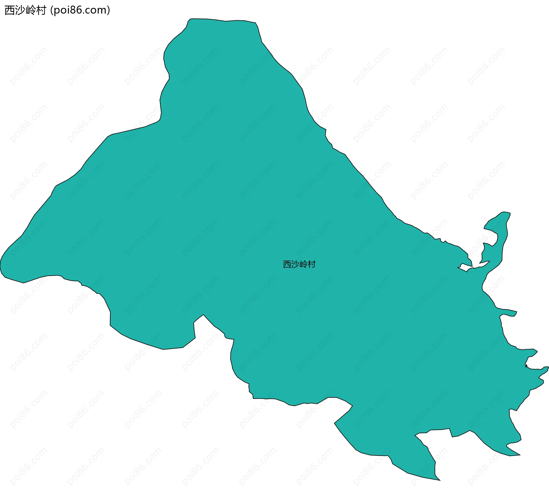 西沙岭村边界地图