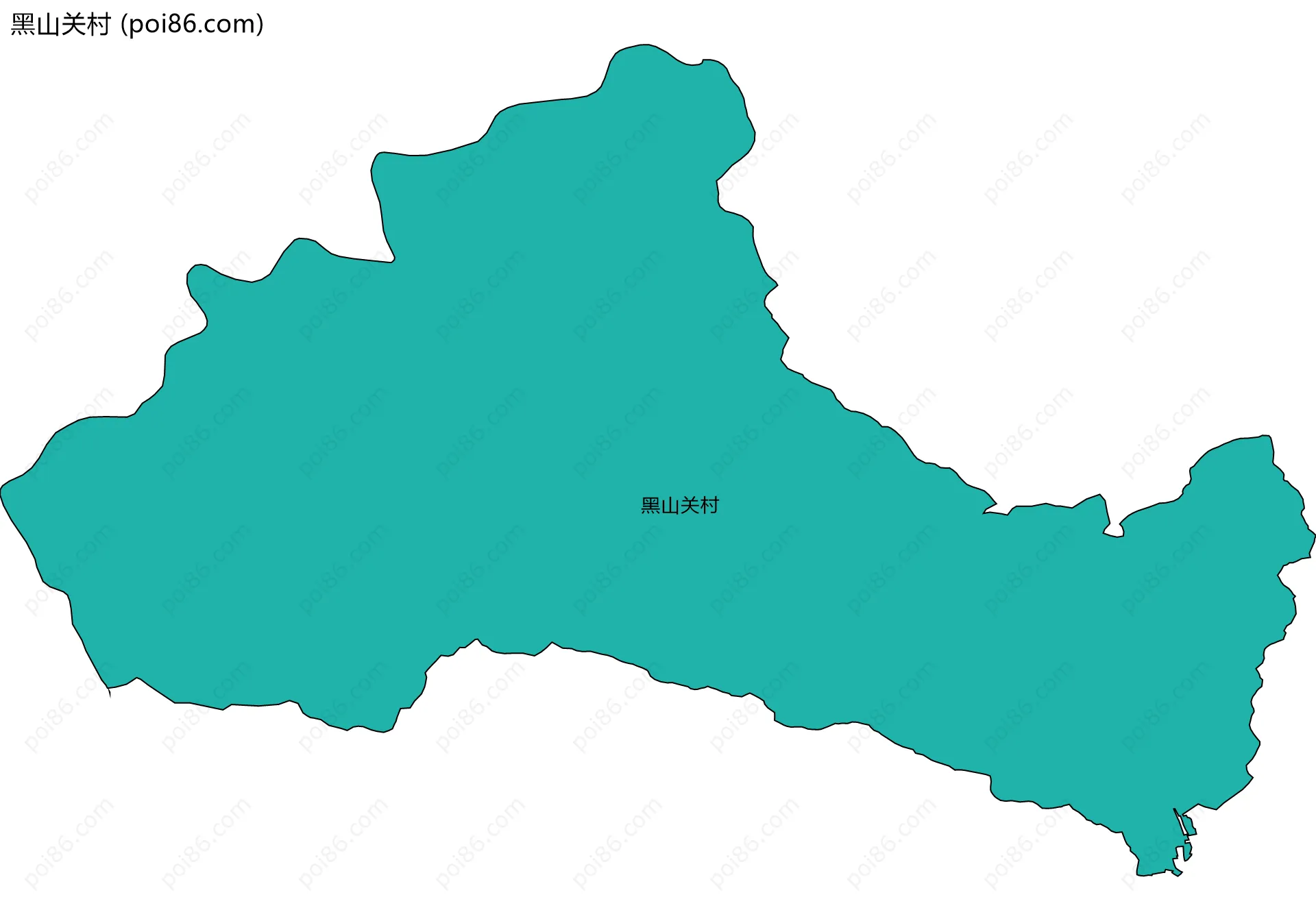 黑山关村边界地图
