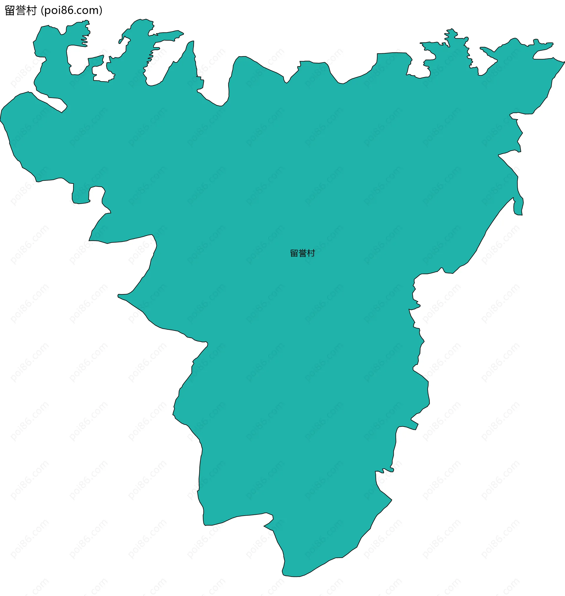 留誉村边界地图