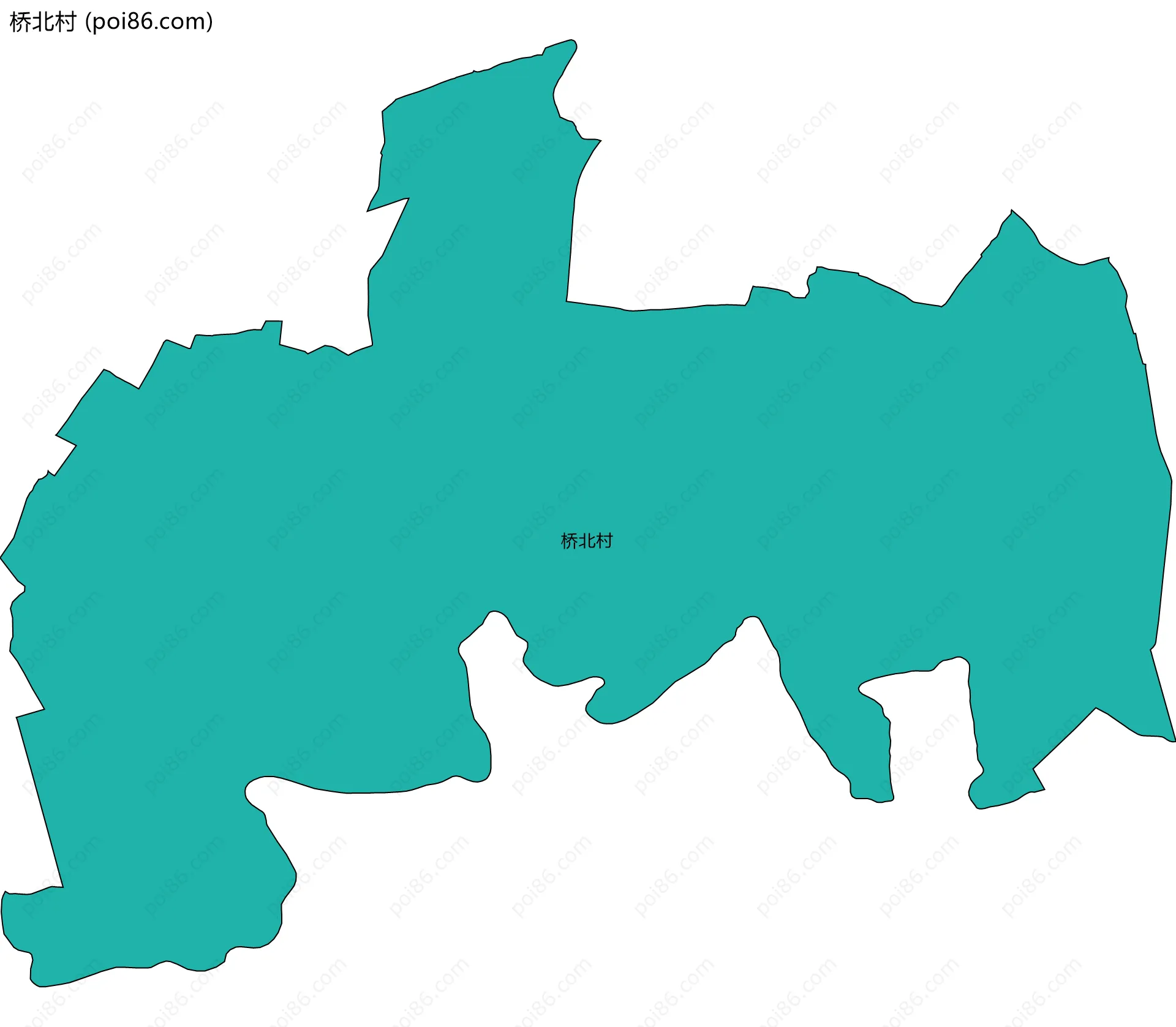 桥北村边界地图