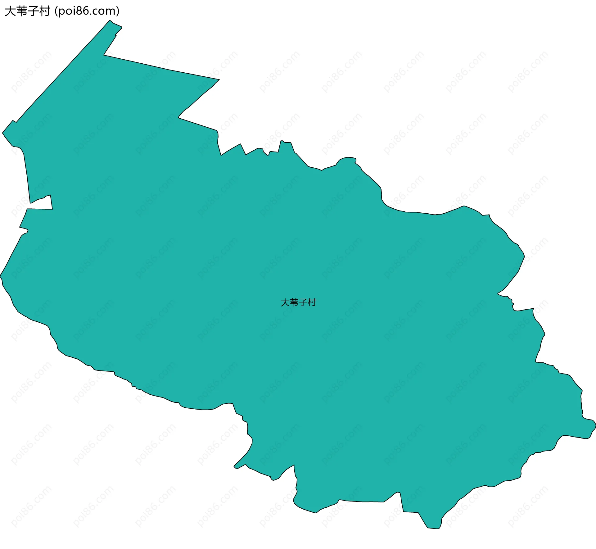 大苇子村边界地图