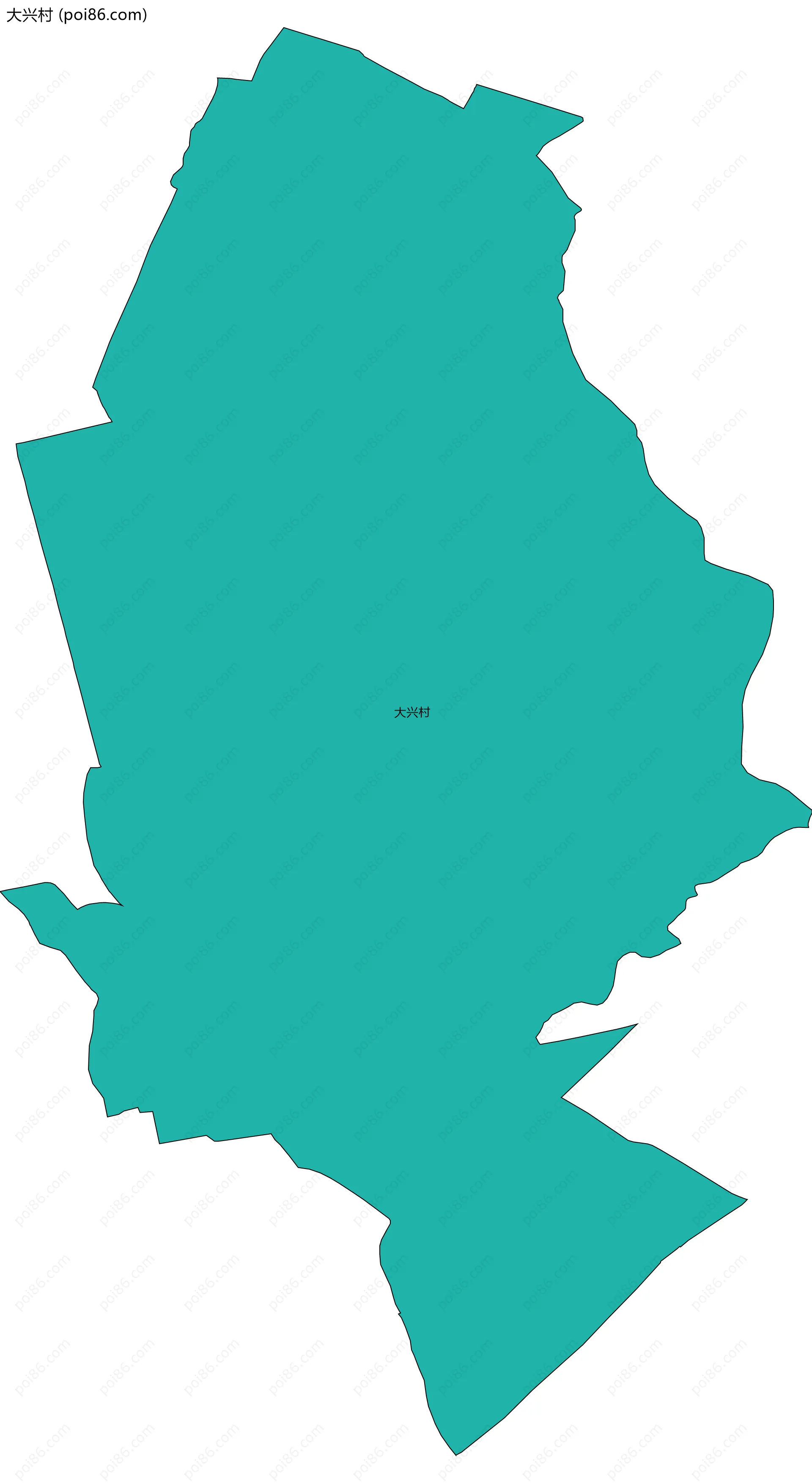 大兴村边界地图