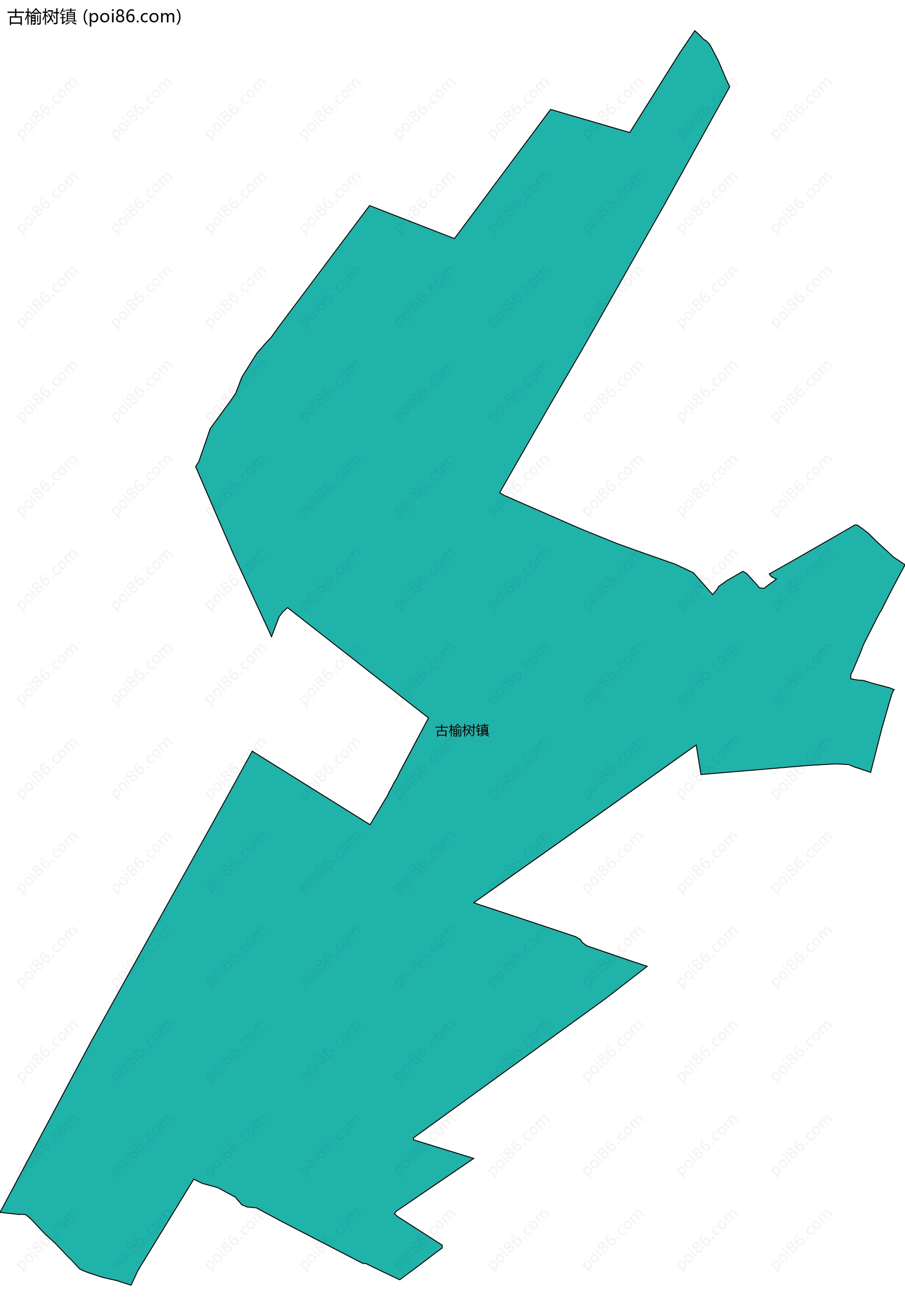 古榆树镇边界地图