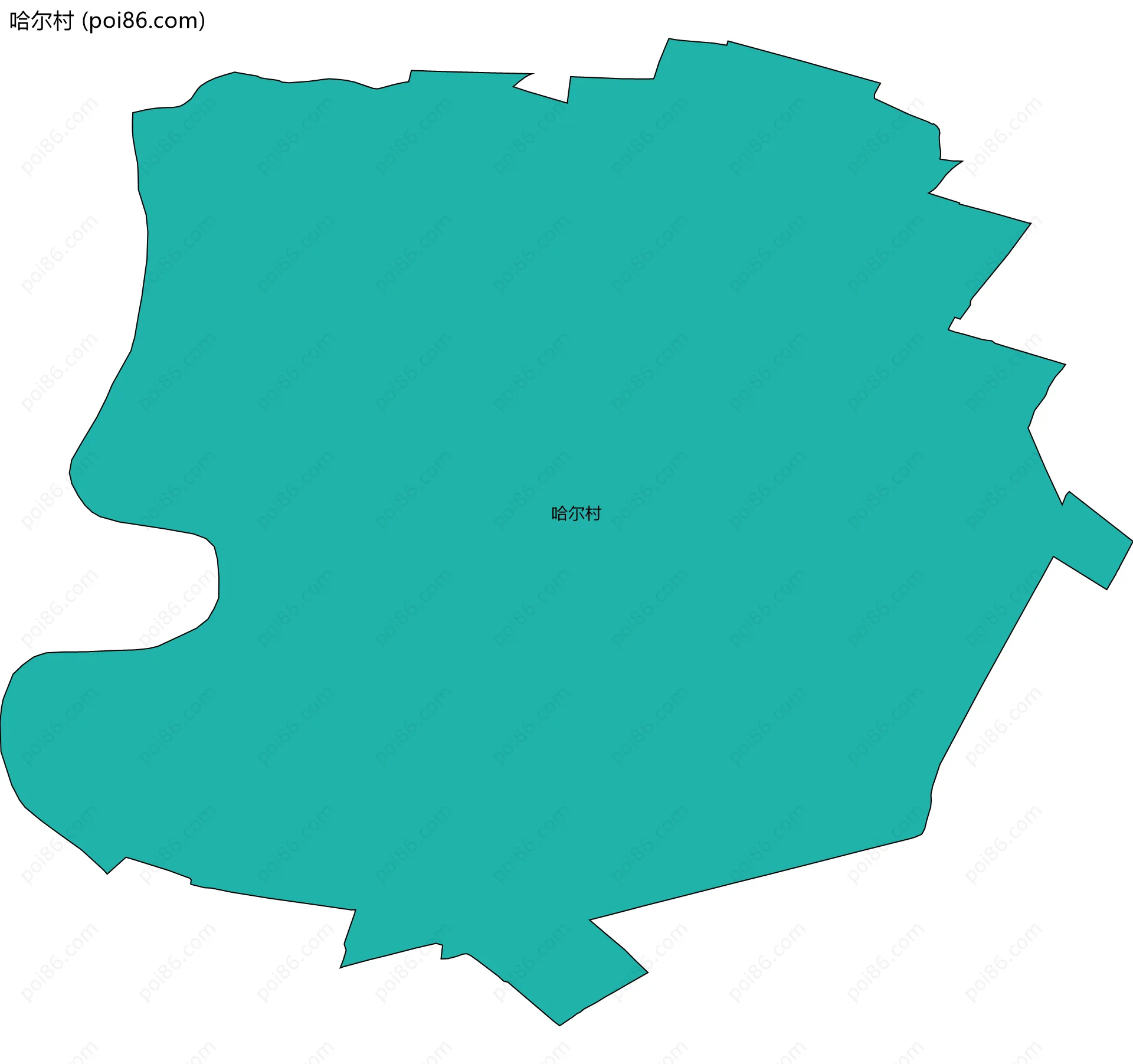 哈尔村边界地图