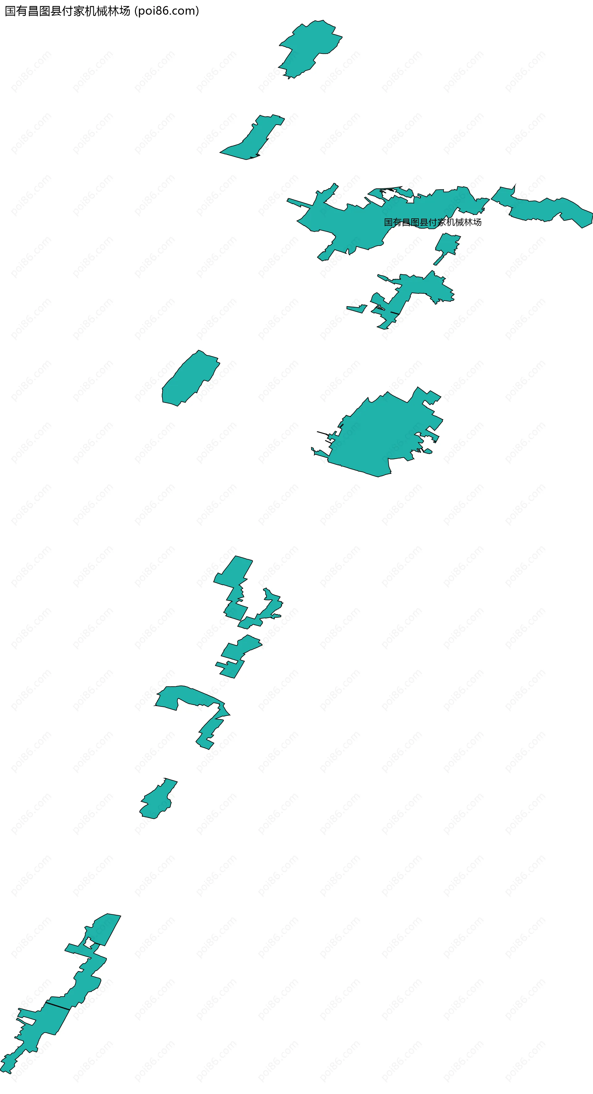 国有昌图县付家机械林场边界地图