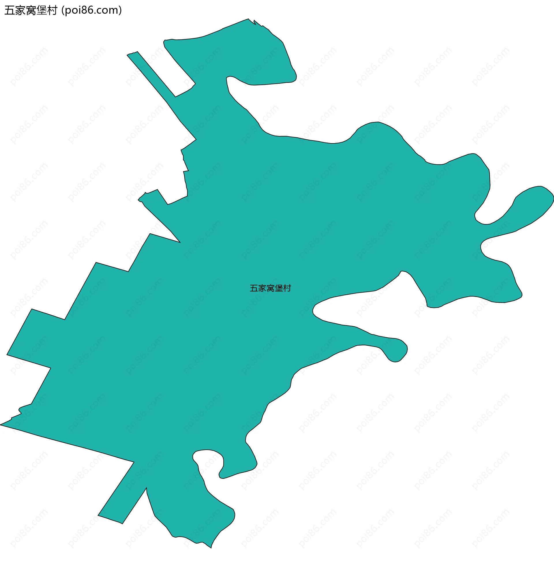 五家窝堡村边界地图