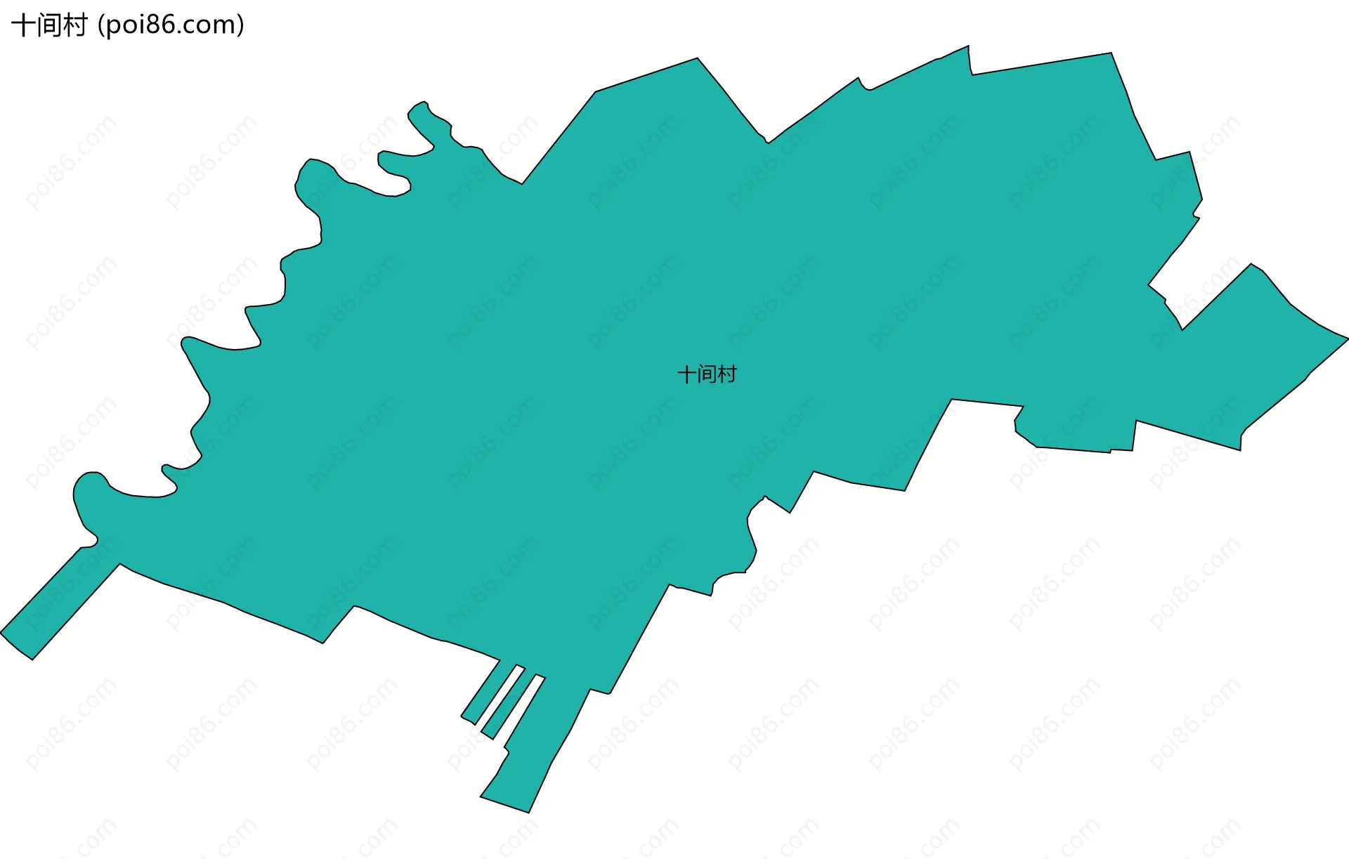 十间村边界地图