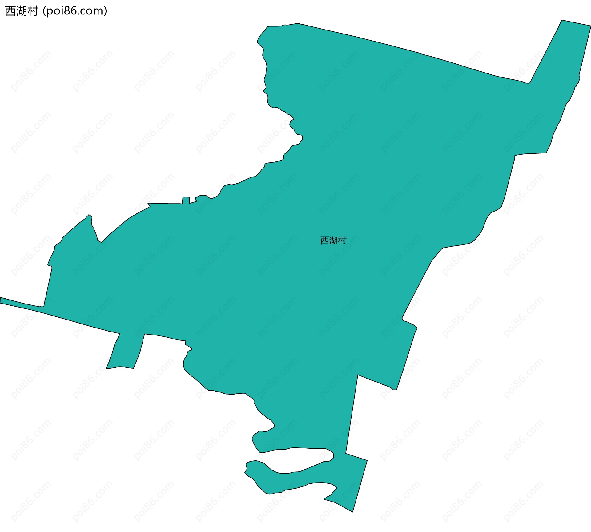 西湖村边界地图