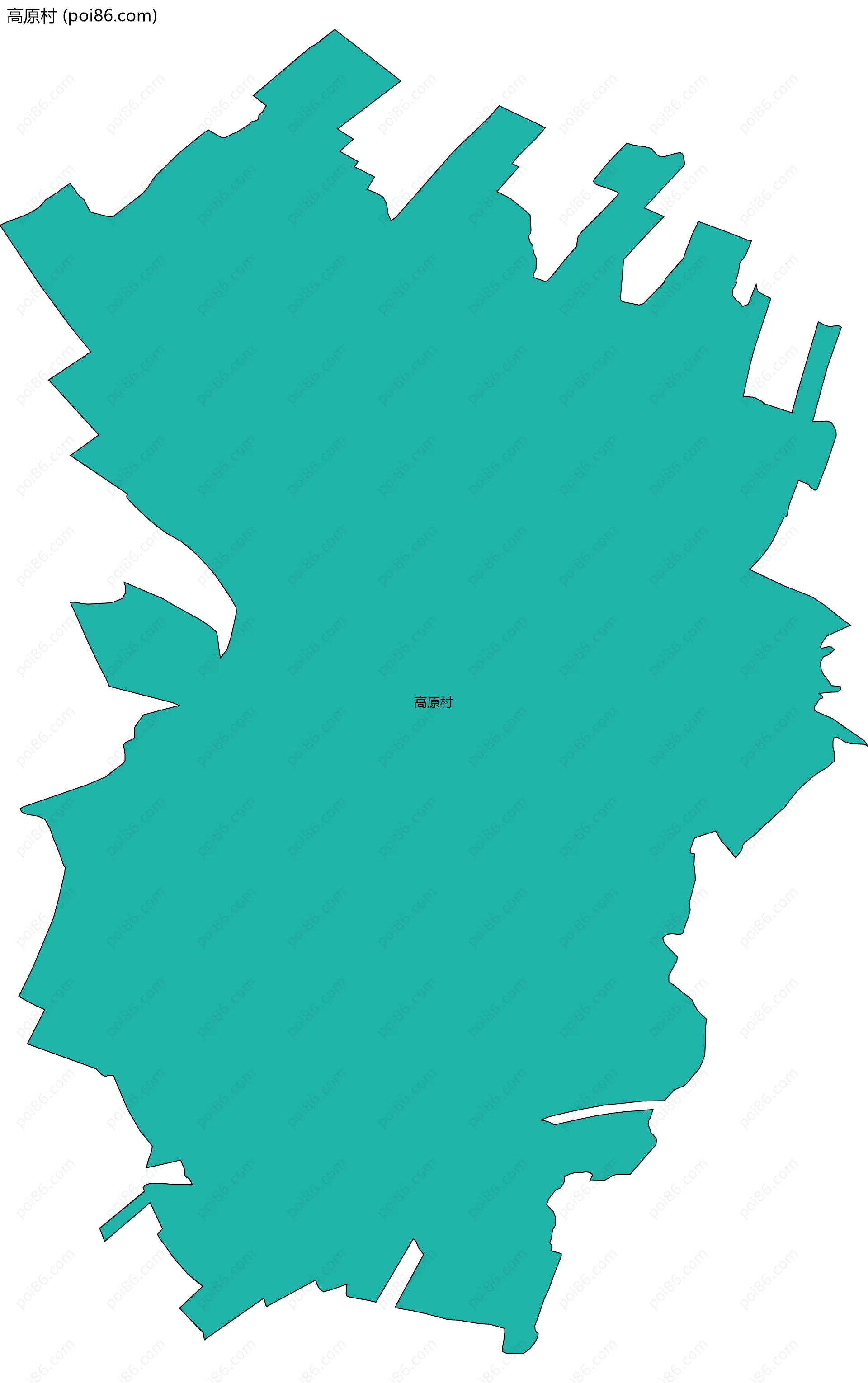 高原村边界地图