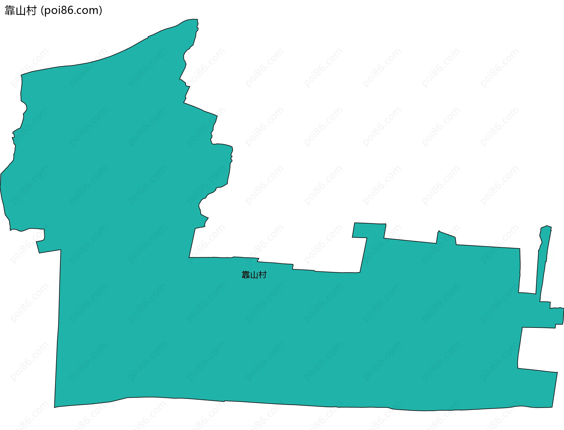 靠山村边界地图