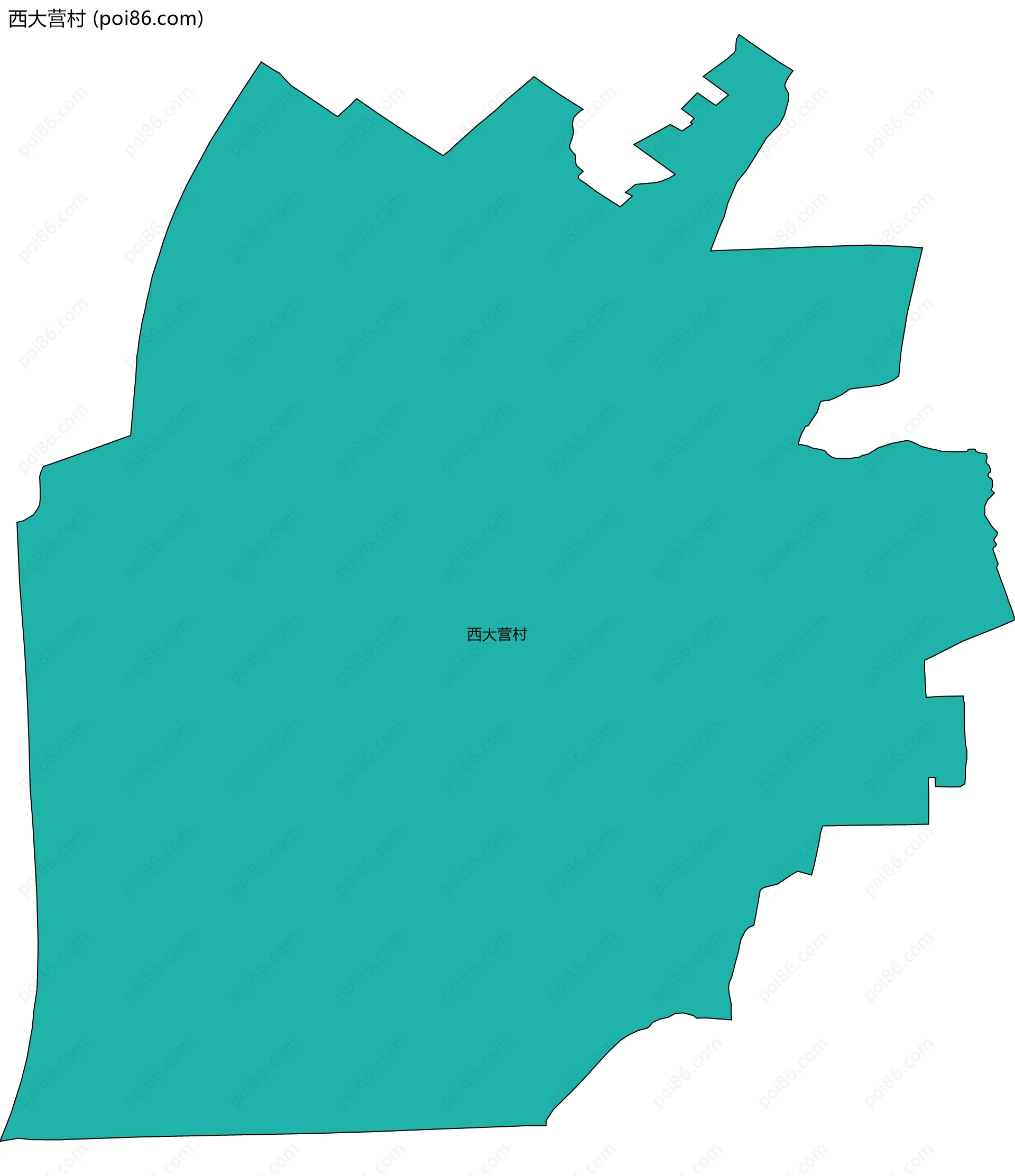 西大营村边界地图