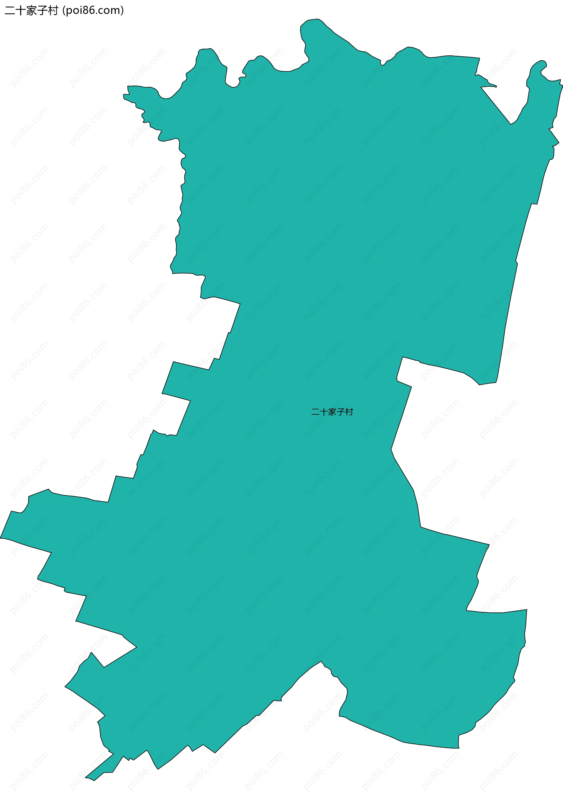 二十家子村边界地图