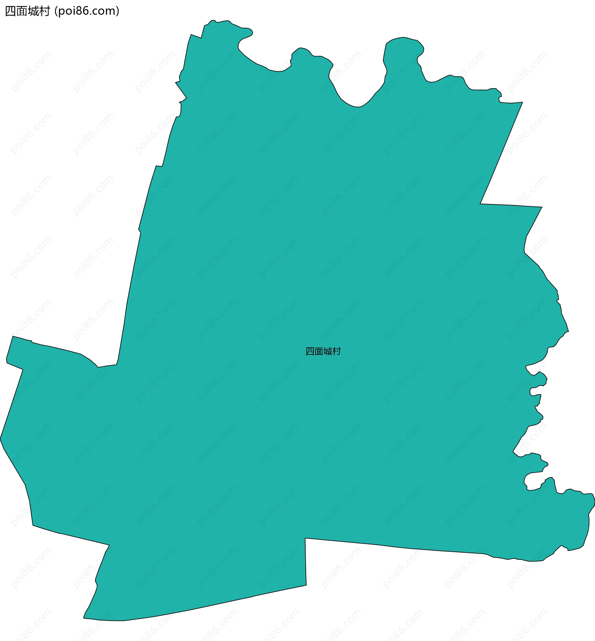 四面城村边界地图