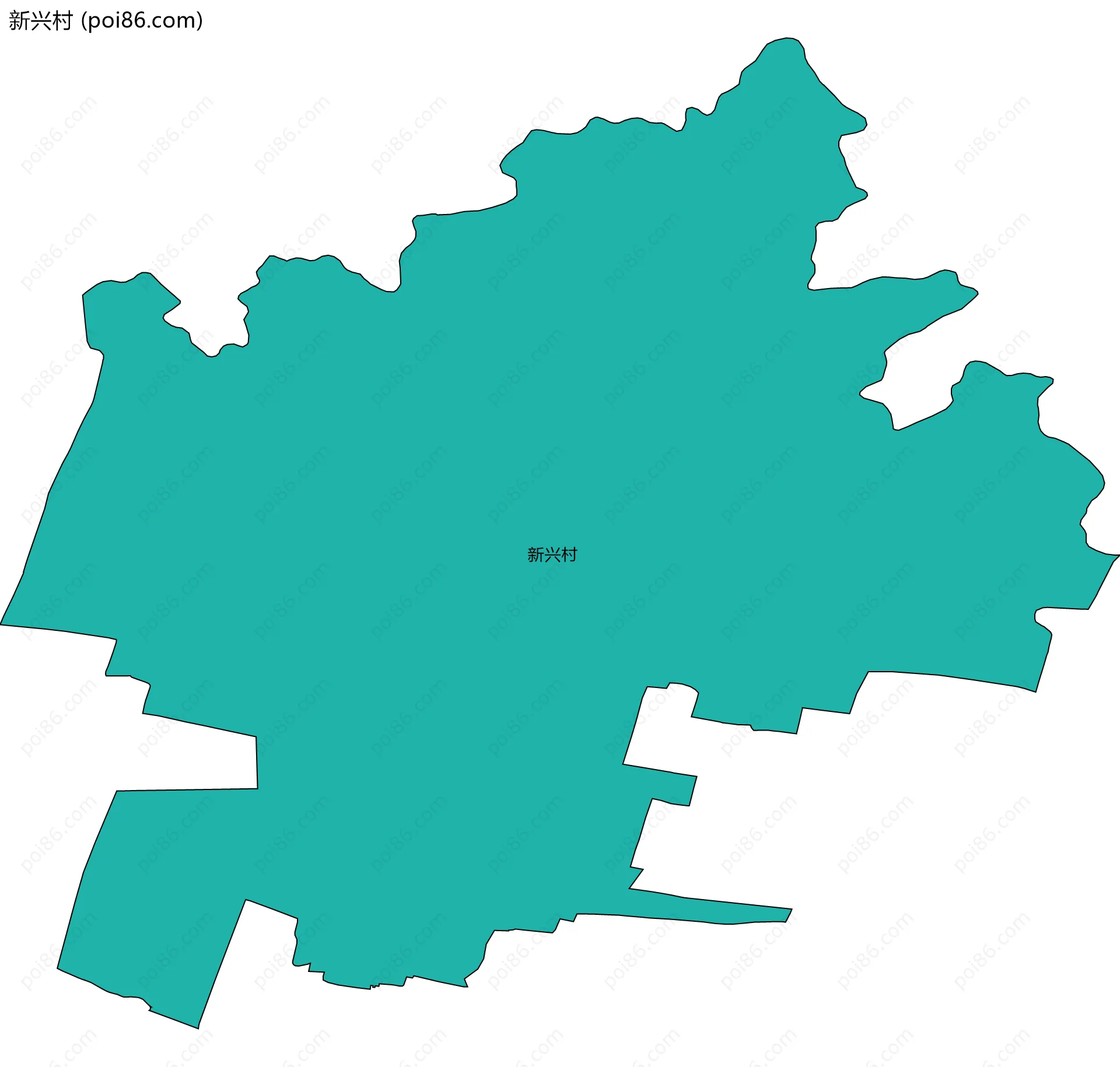 新兴村边界地图
