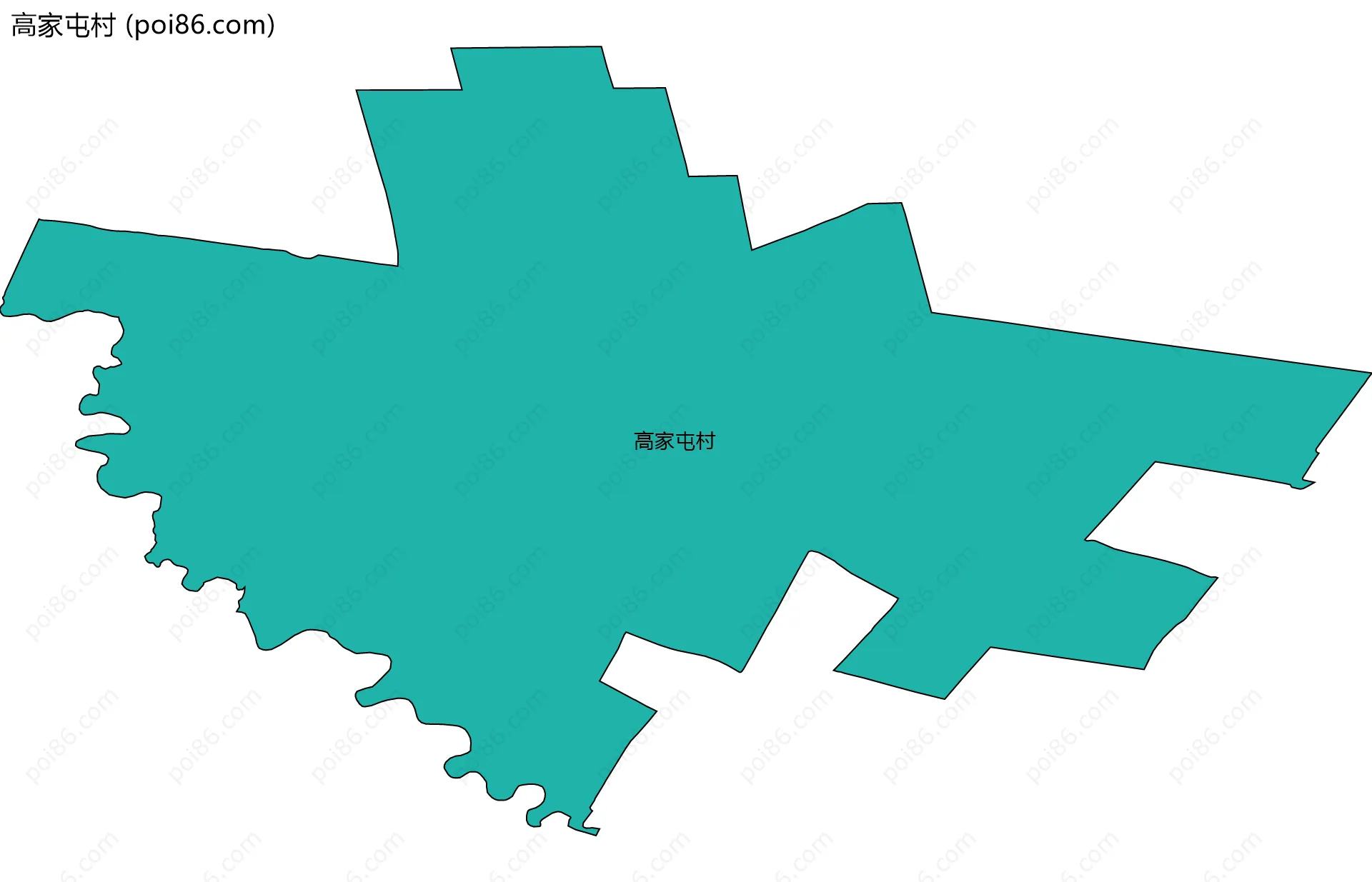高家屯村边界地图