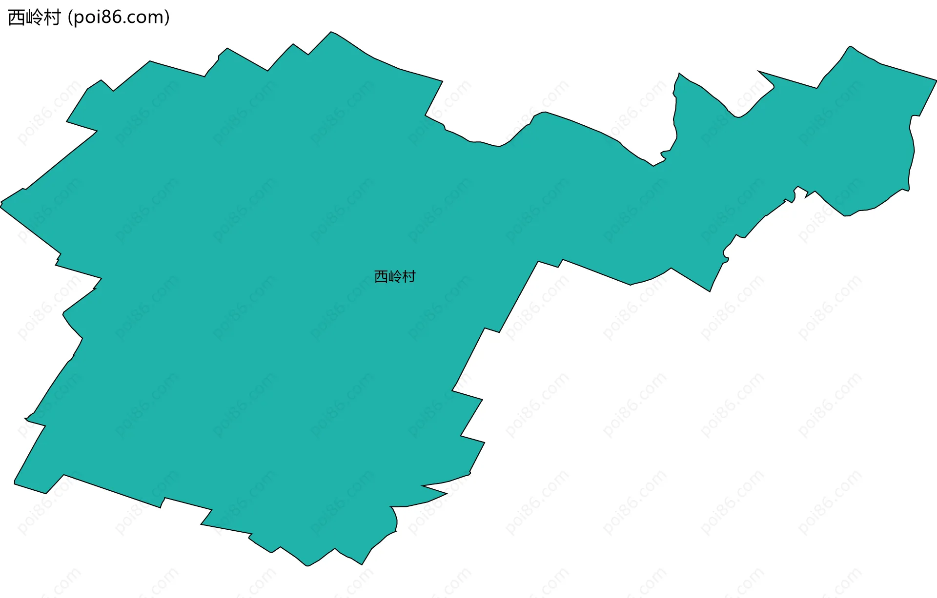 西岭村边界地图