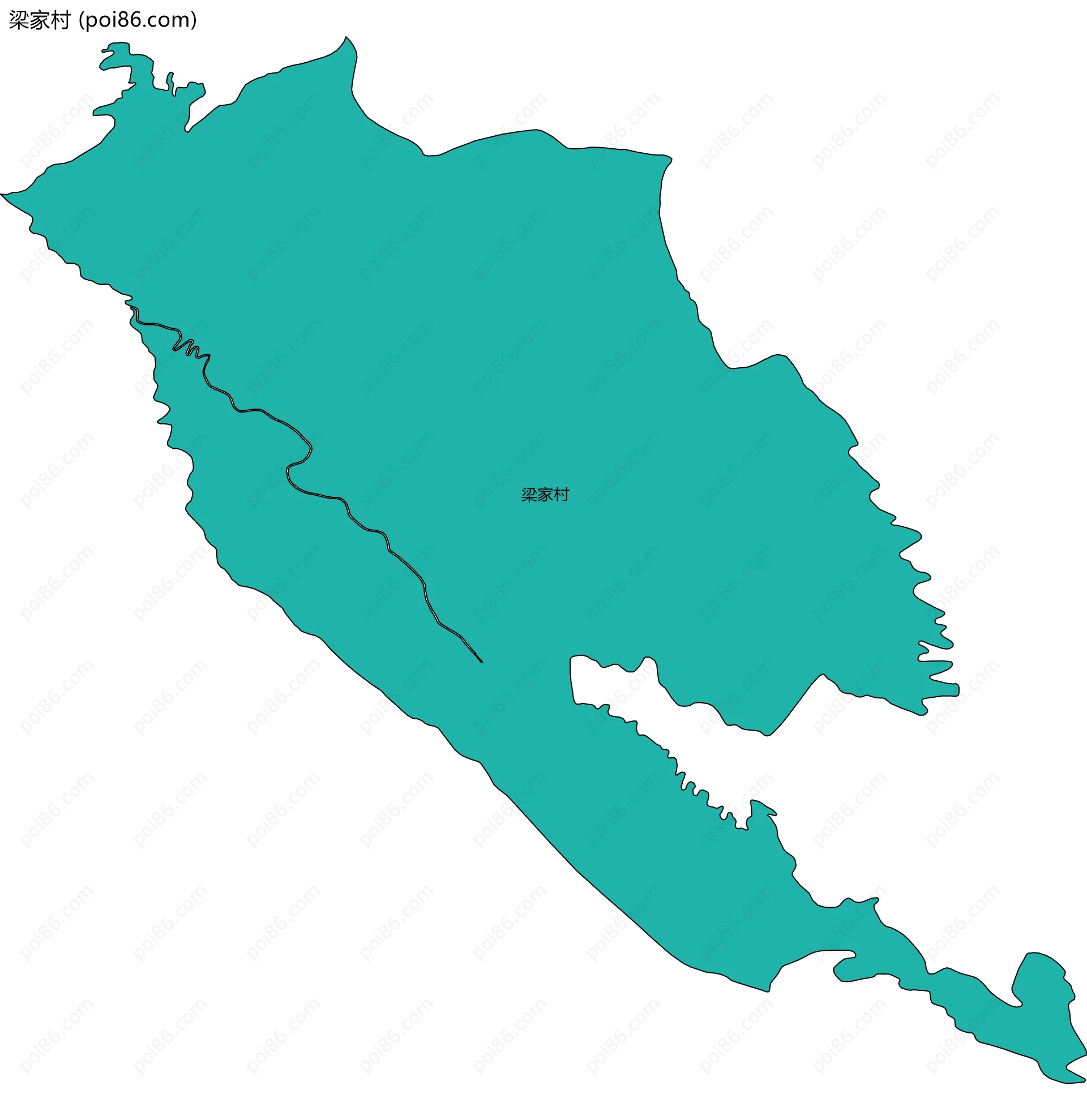 梁家村边界地图