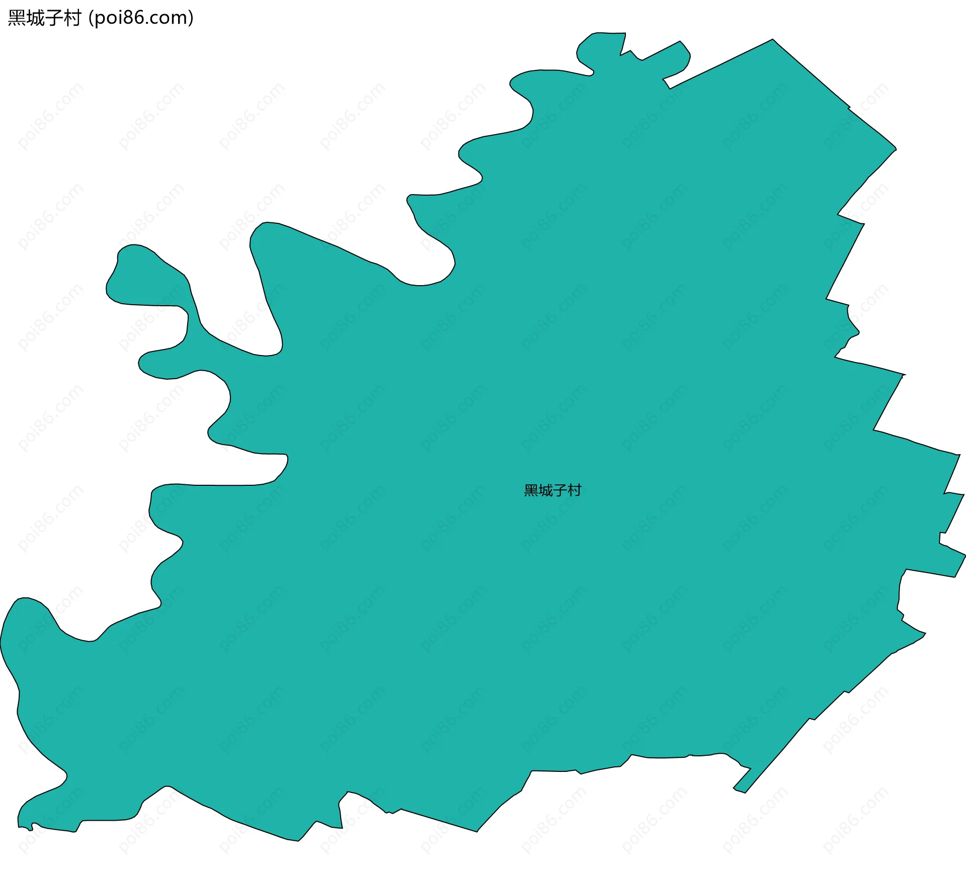 黑城子村边界地图