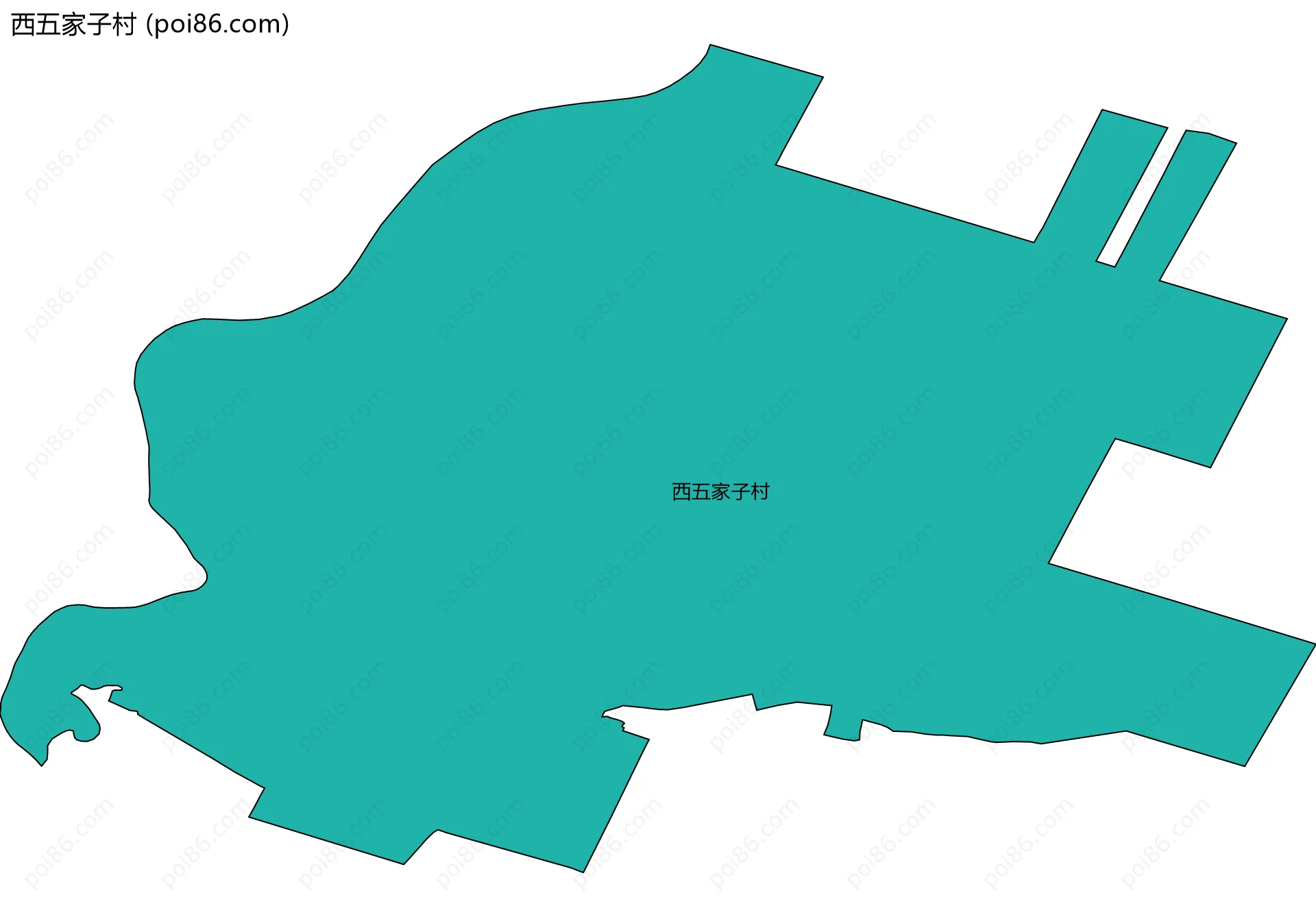 西五家子村边界地图