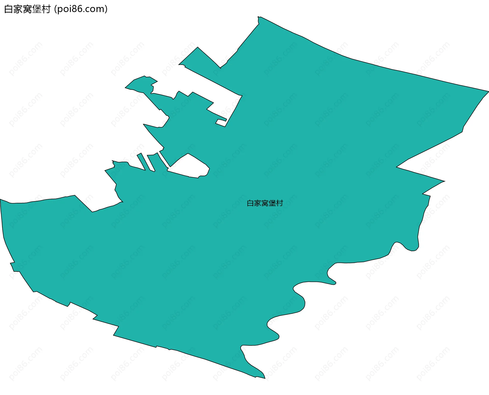 白家窝堡村边界地图