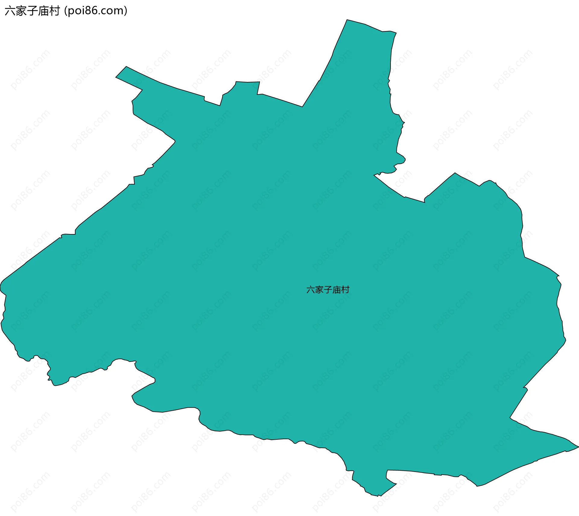六家子庙村边界地图