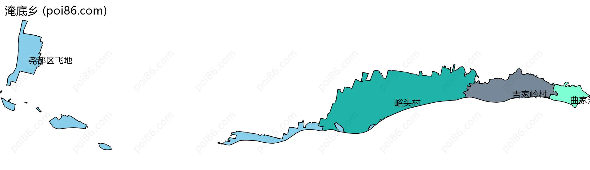 淹底乡边界地图(五级行政区划)