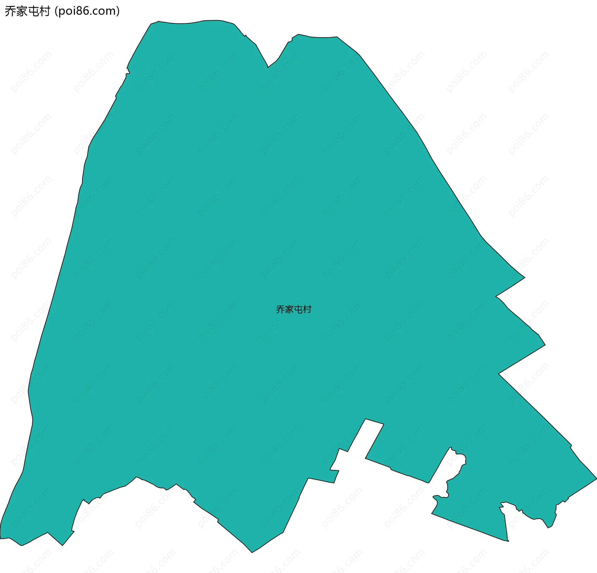 乔家屯村边界地图