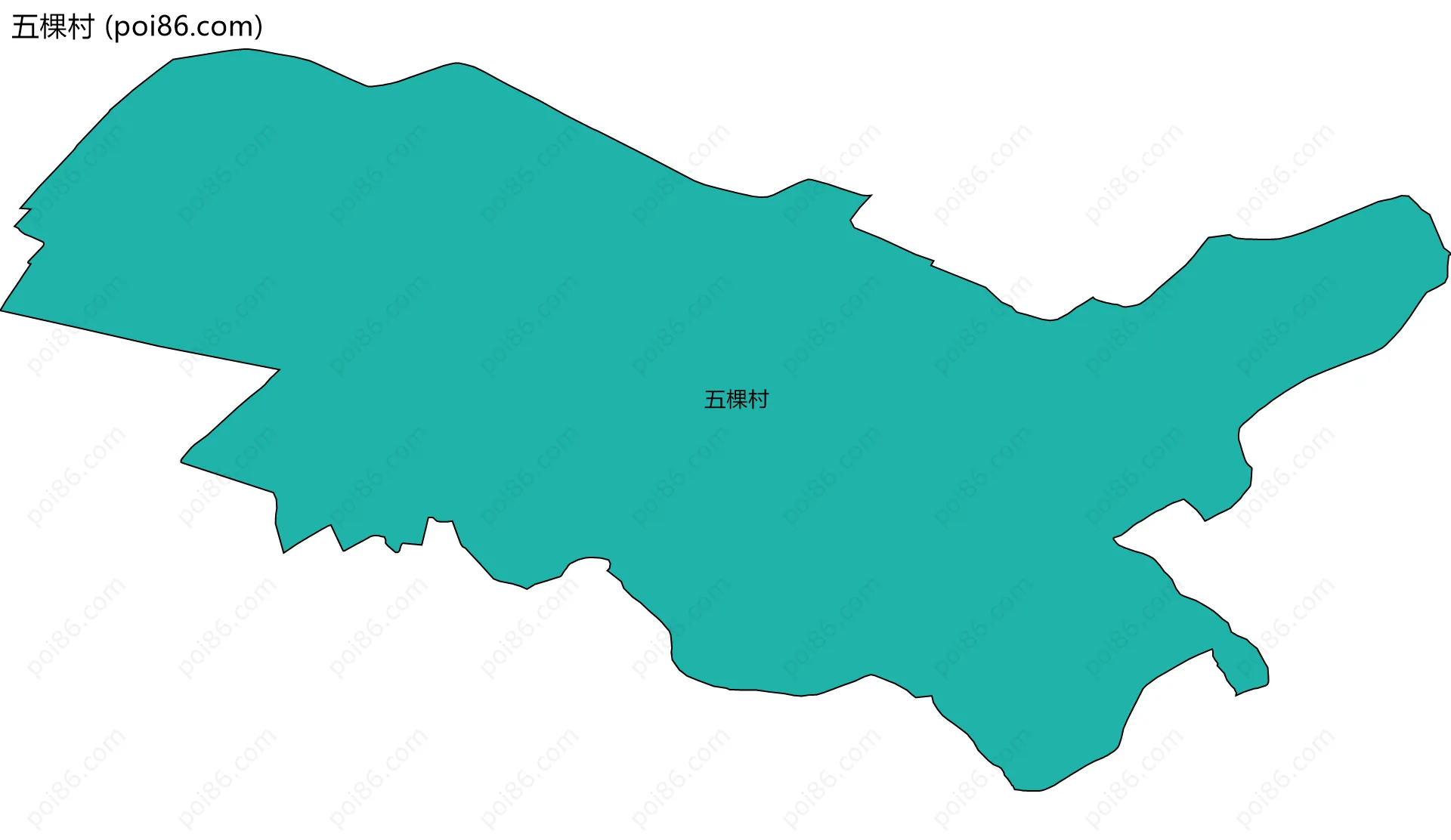 五棵村边界地图