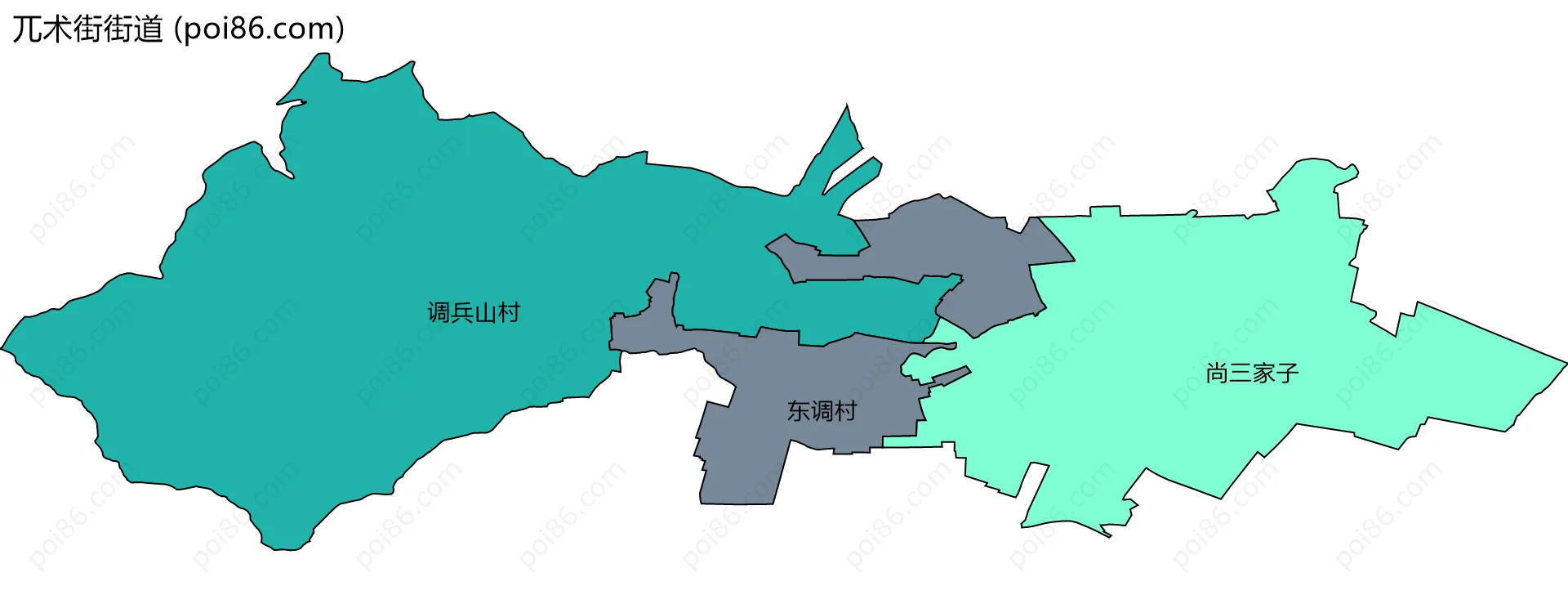 兀术街街道边界地图(五级行政区划)
