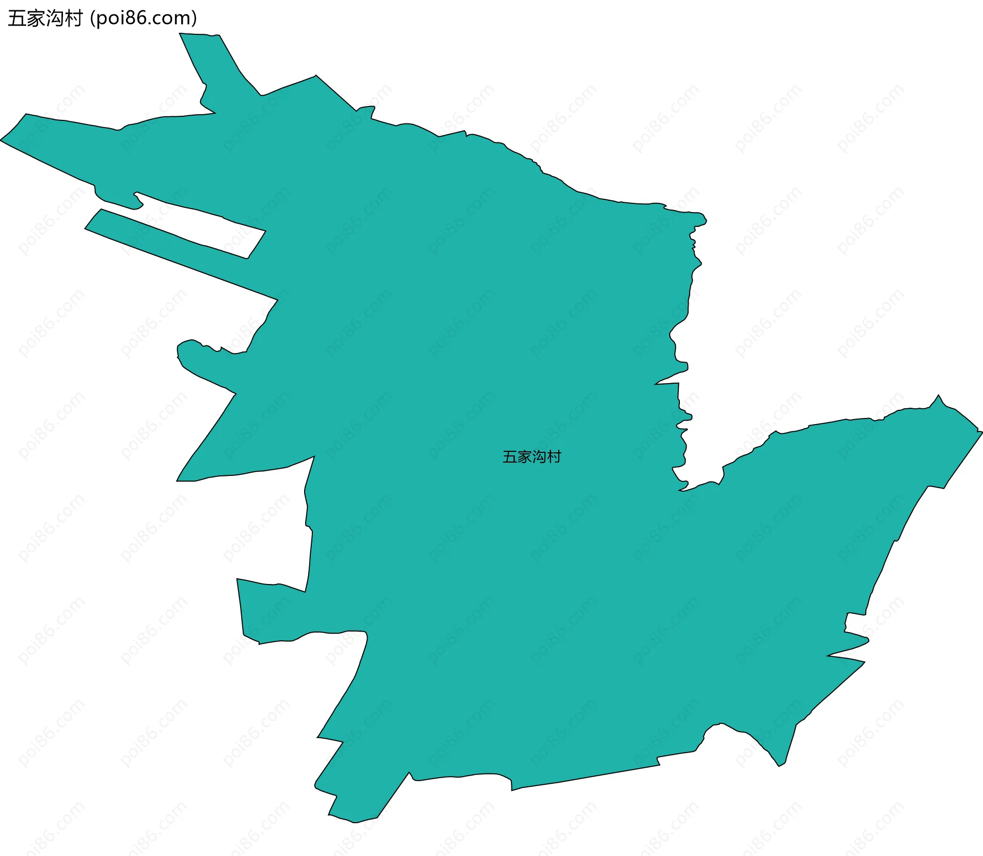 五家沟村边界地图