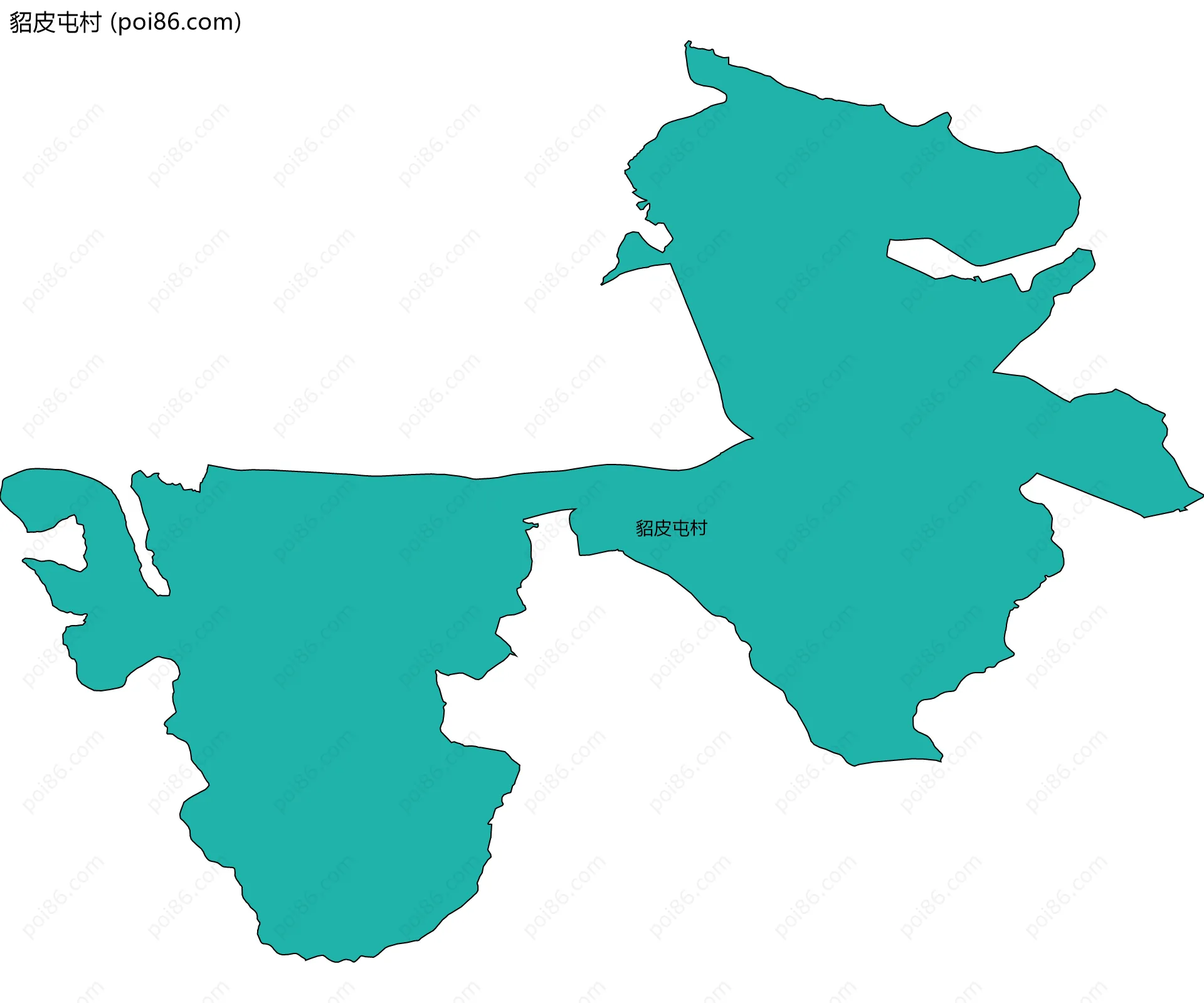 貂皮屯村边界地图