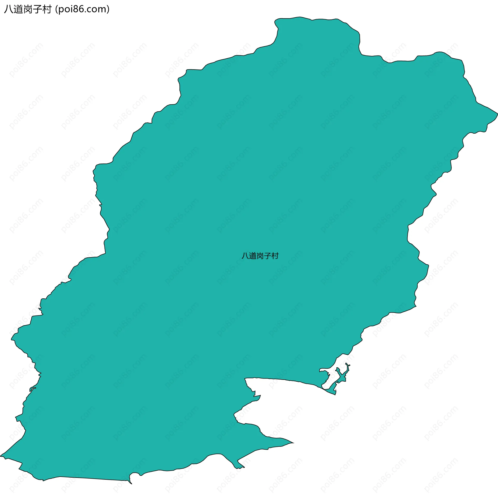 八道岗子村边界地图