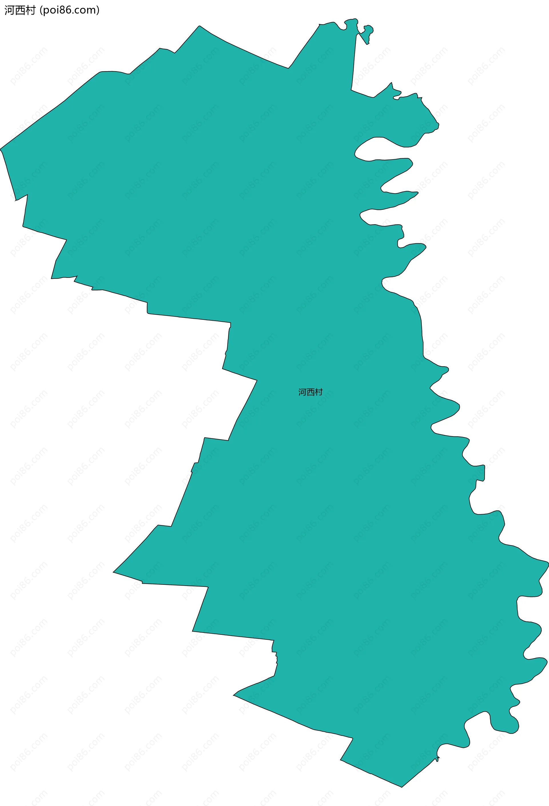 河西村边界地图