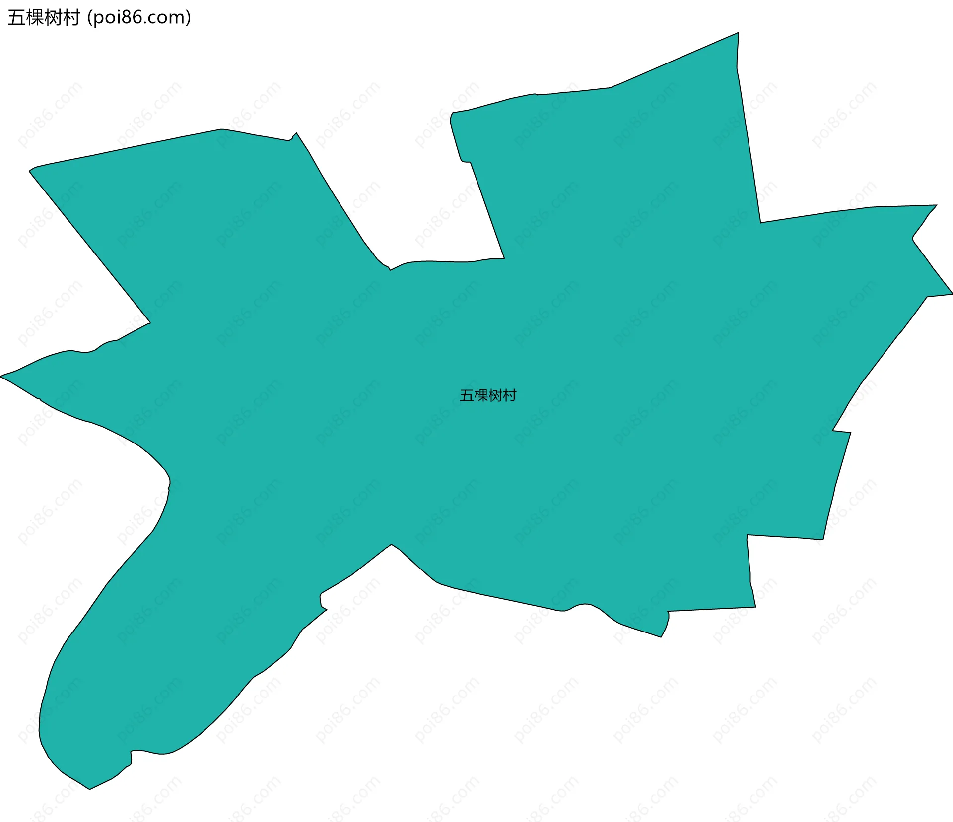 五棵树村边界地图