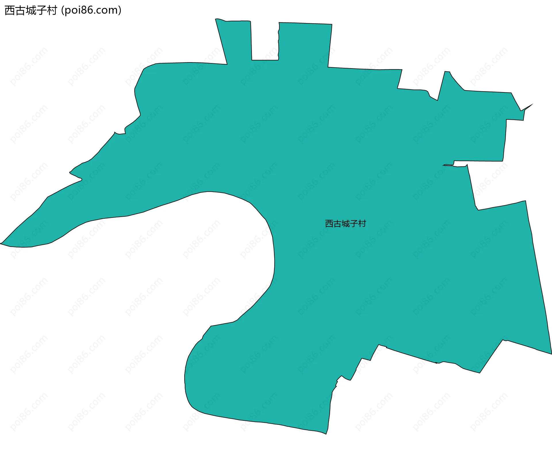 西古城子村边界地图