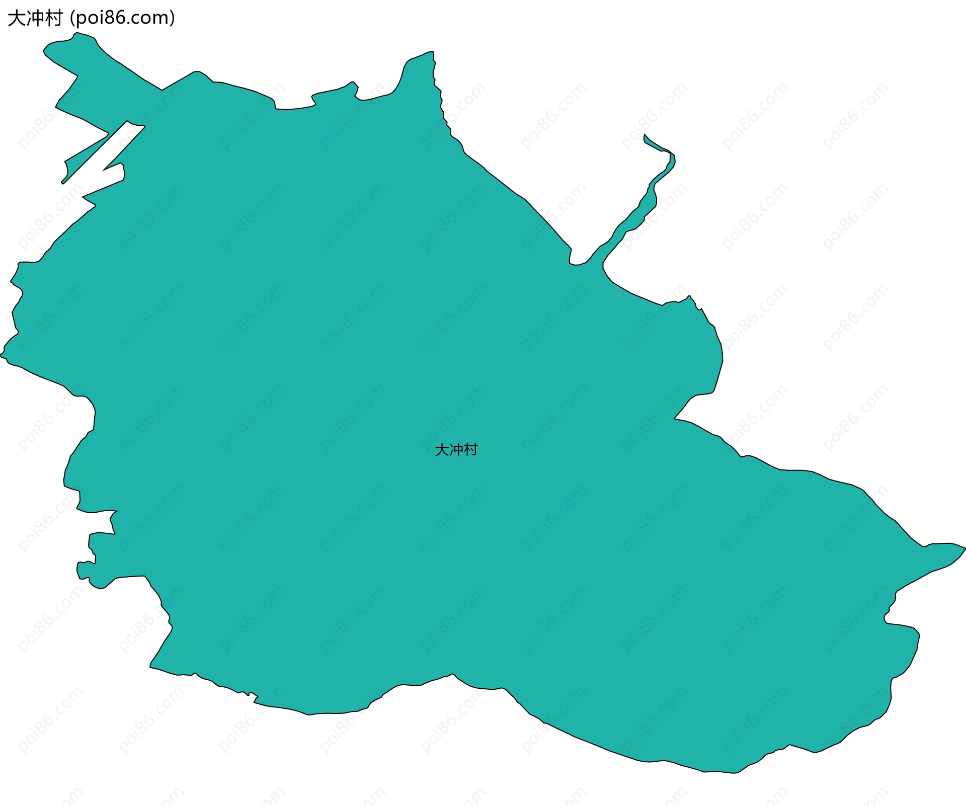 大冲村边界地图
