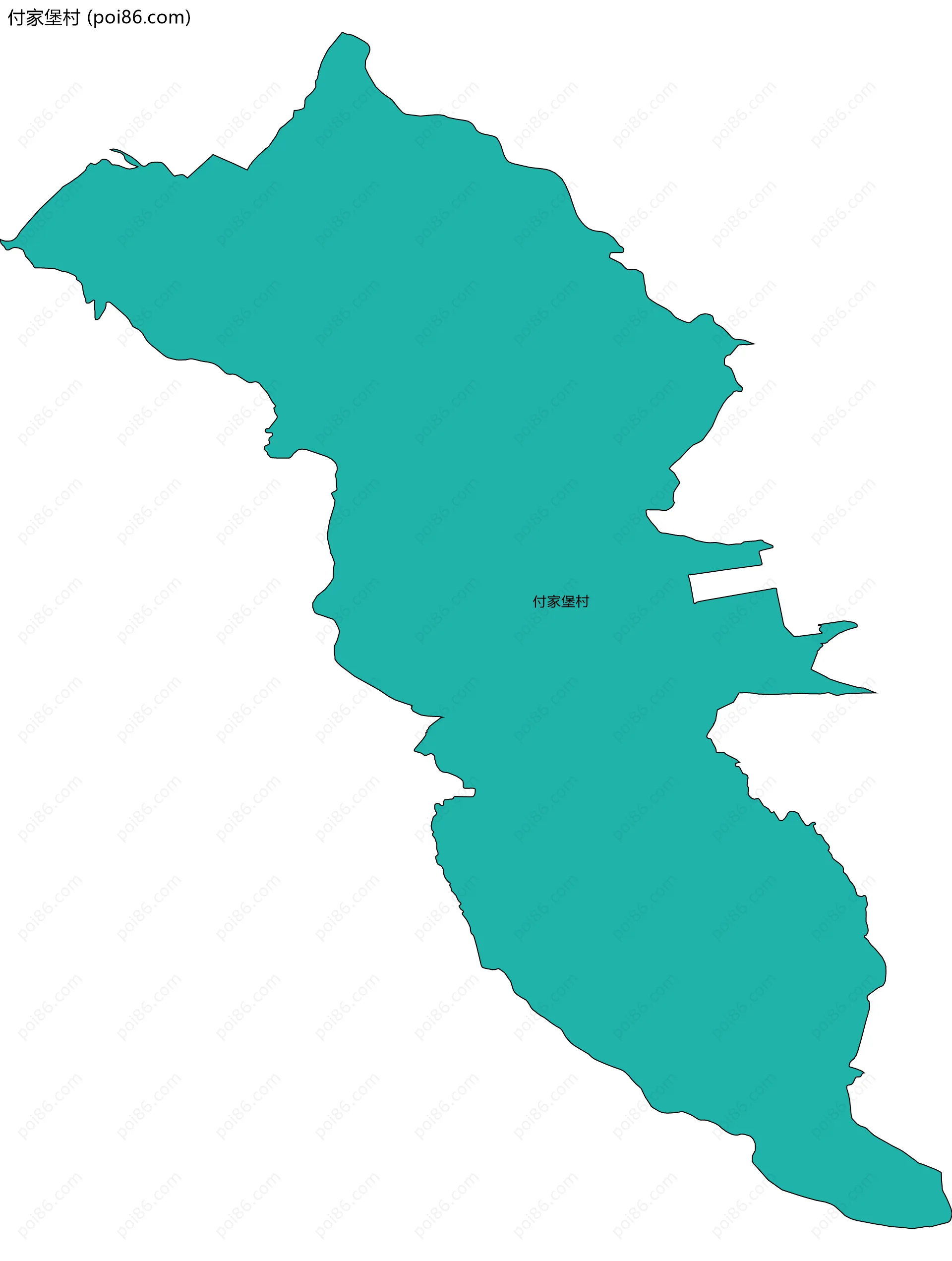 付家堡村边界地图