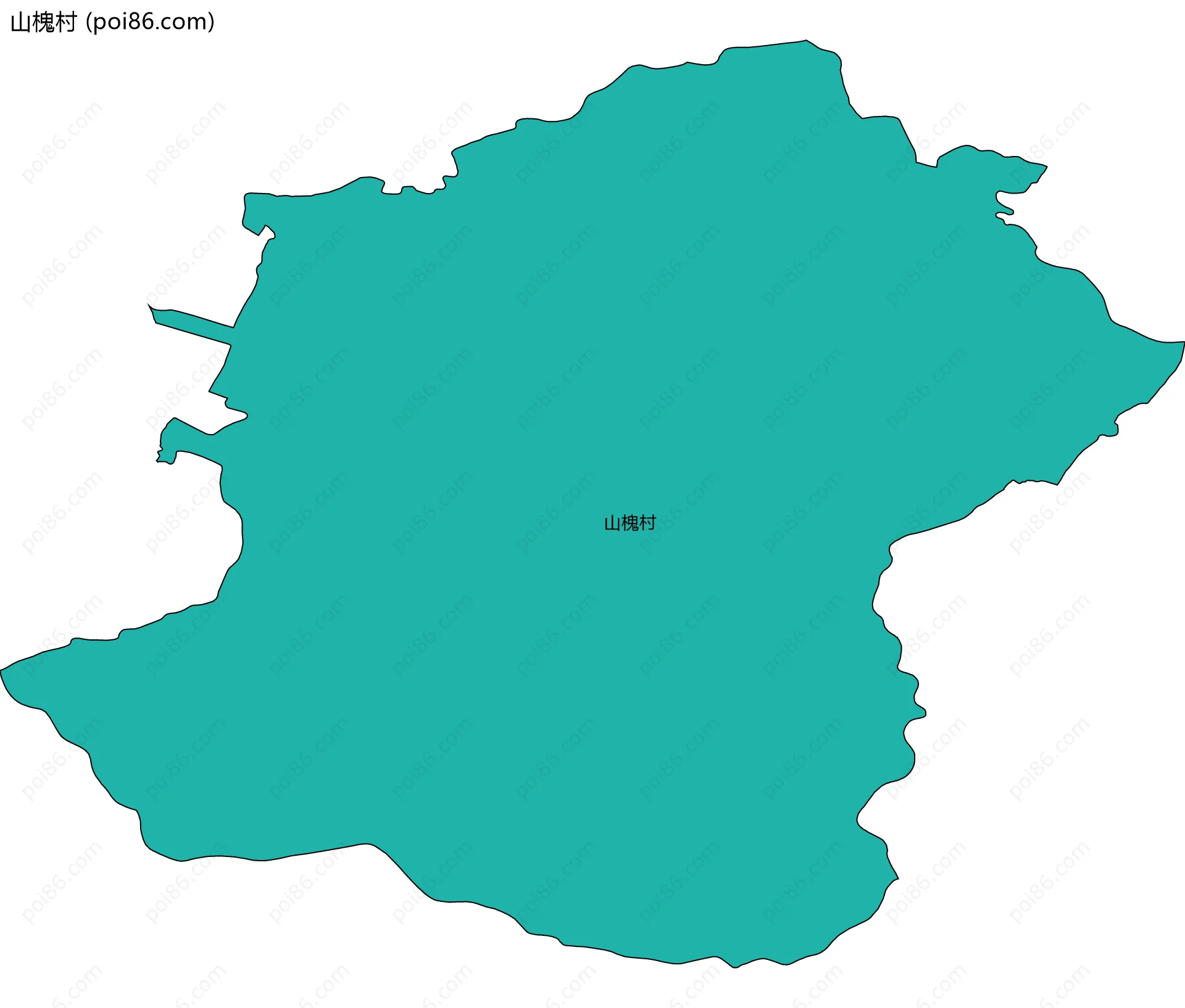 山槐村边界地图