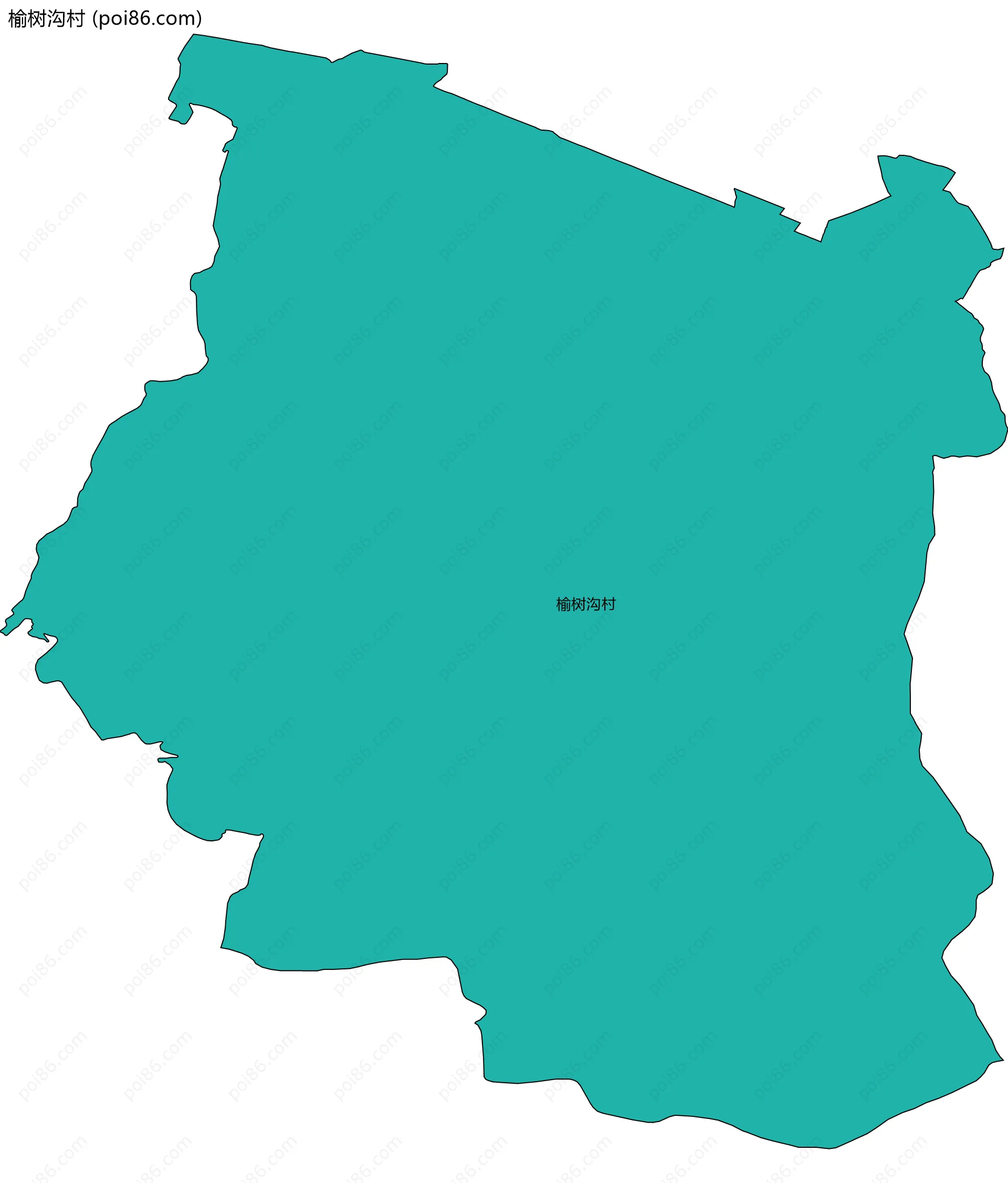 榆树沟村边界地图