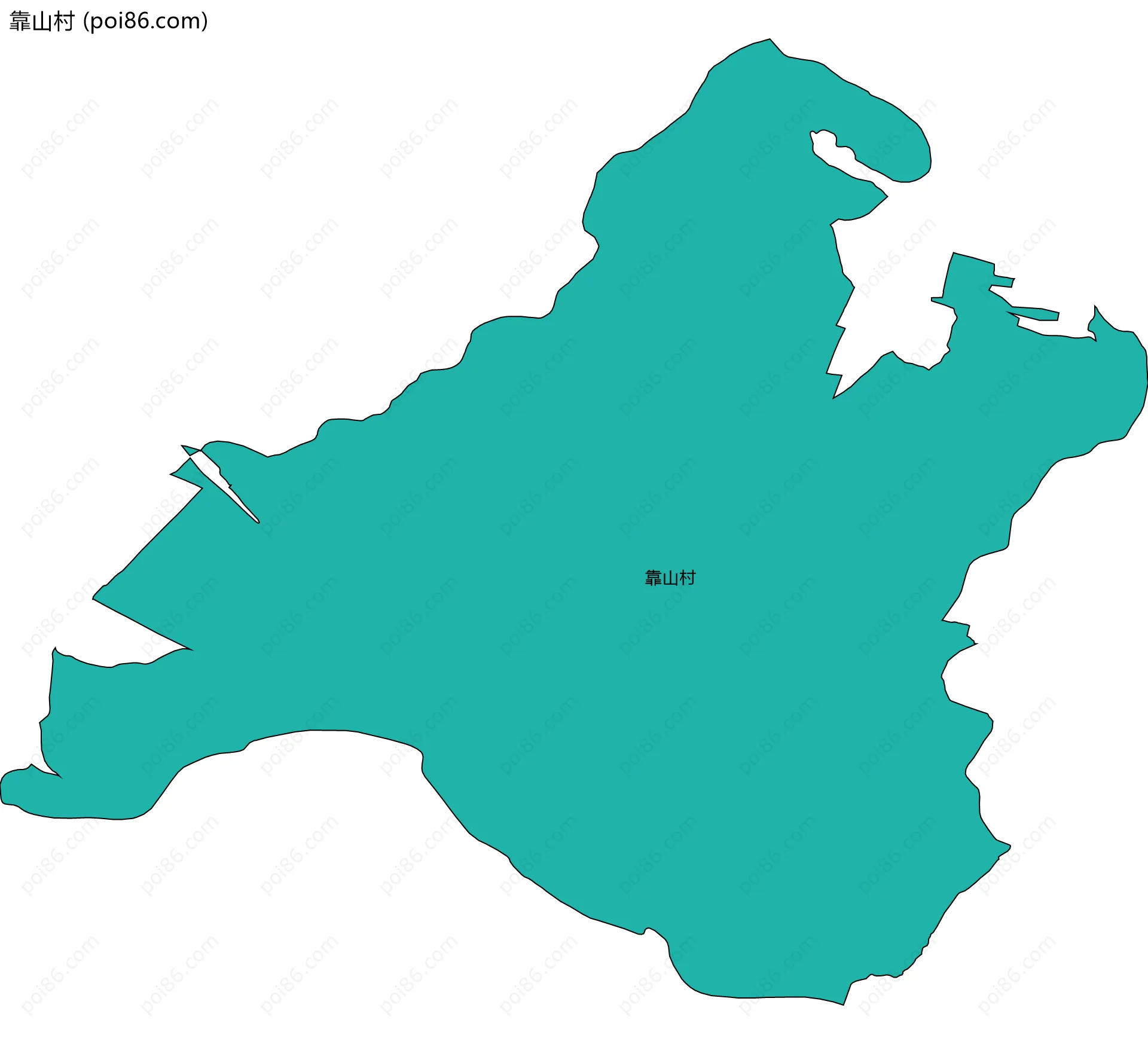 靠山村边界地图