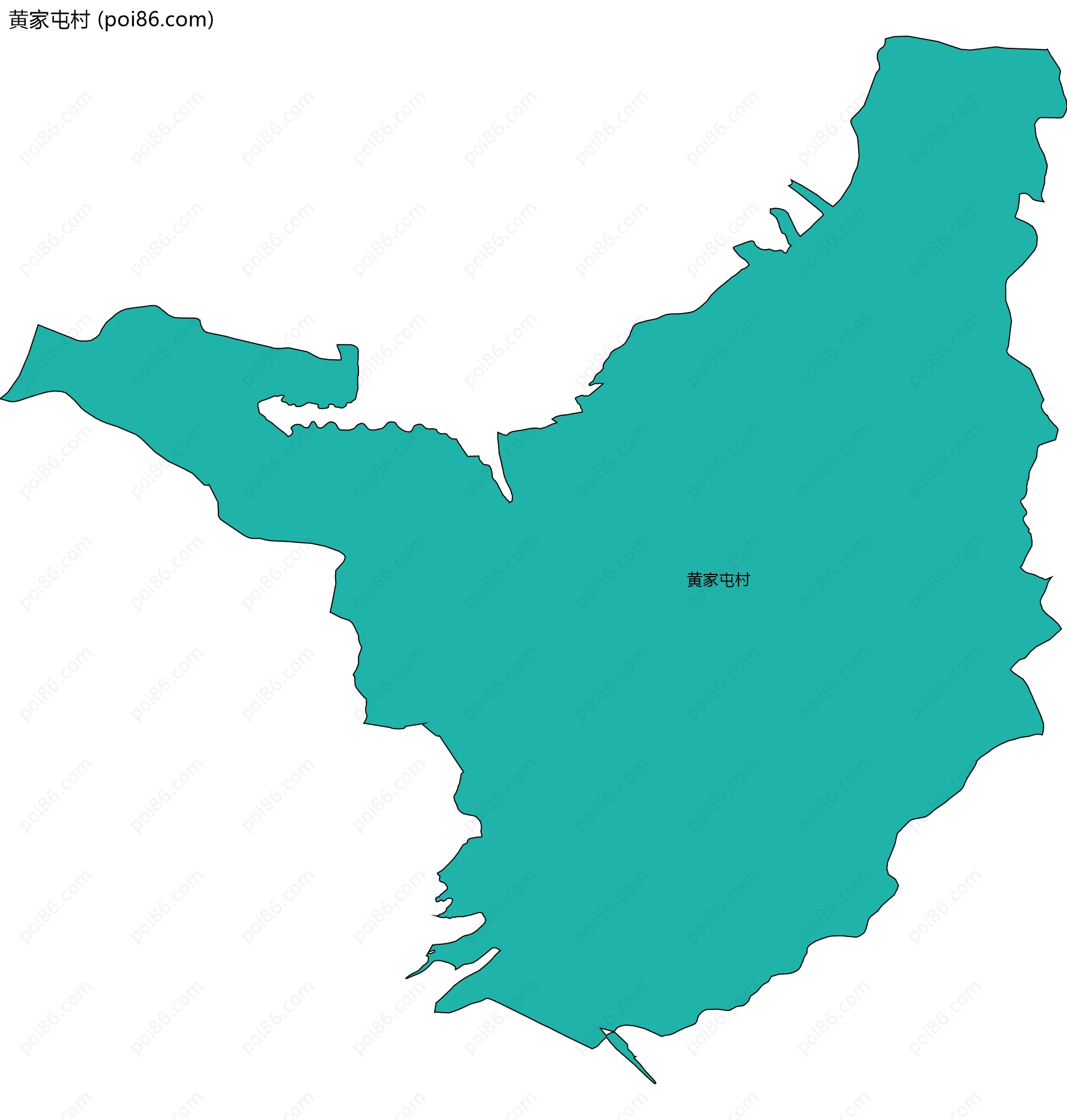 黄家屯村边界地图