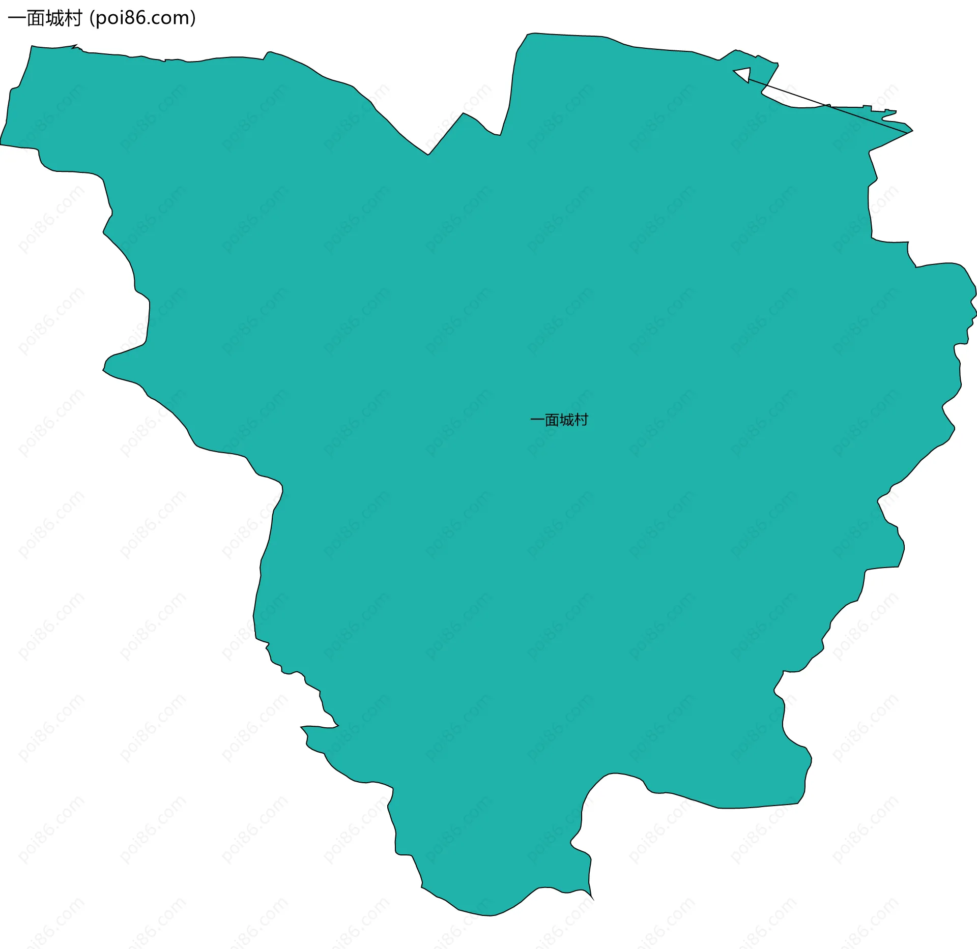 一面城村边界地图