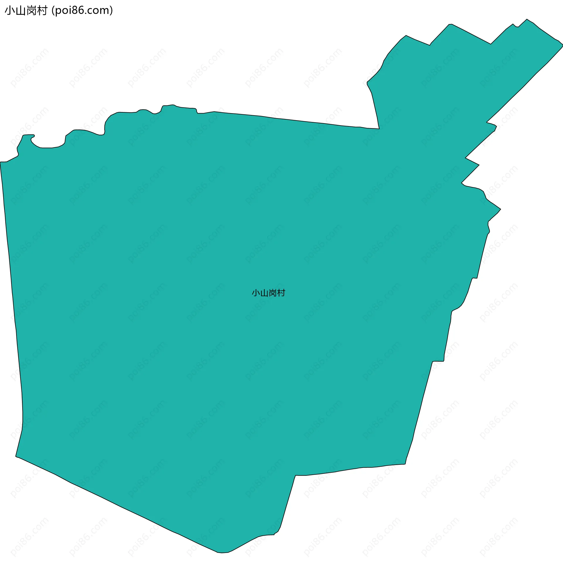 小山岗村边界地图